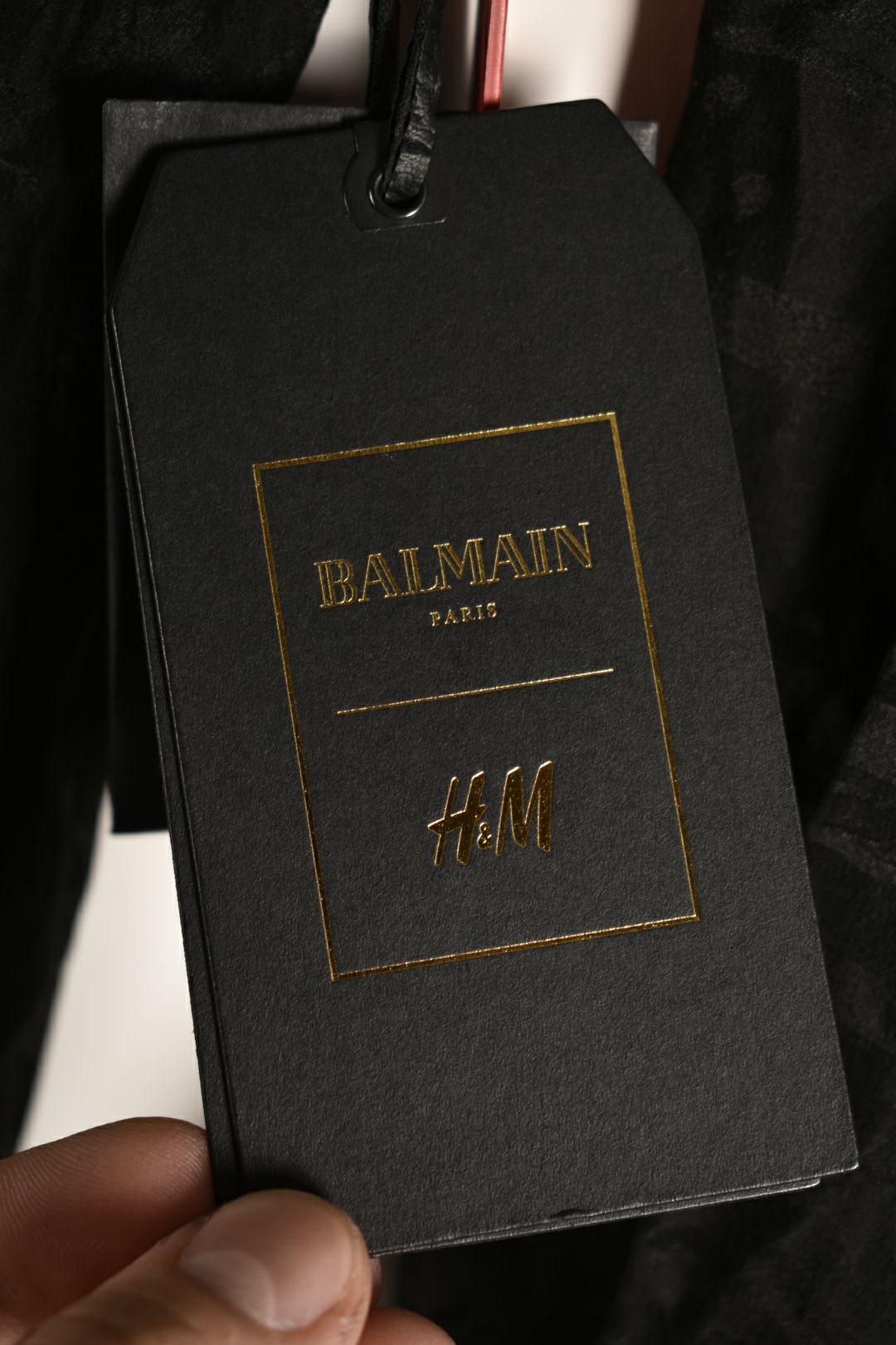 BALMAIN x H&M Black Silk Jacquard Leopard Plunge Dress 8US
