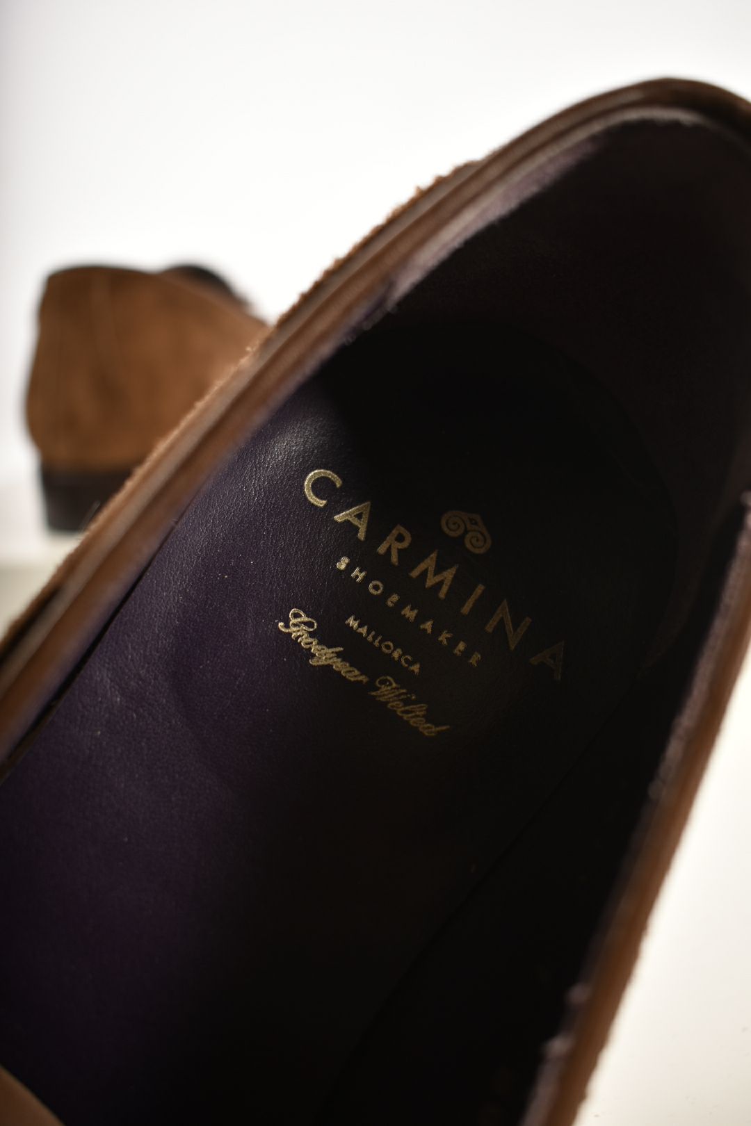 CARMINA Medium Brown Suede Tassel Loafers 7EU 8US Spain