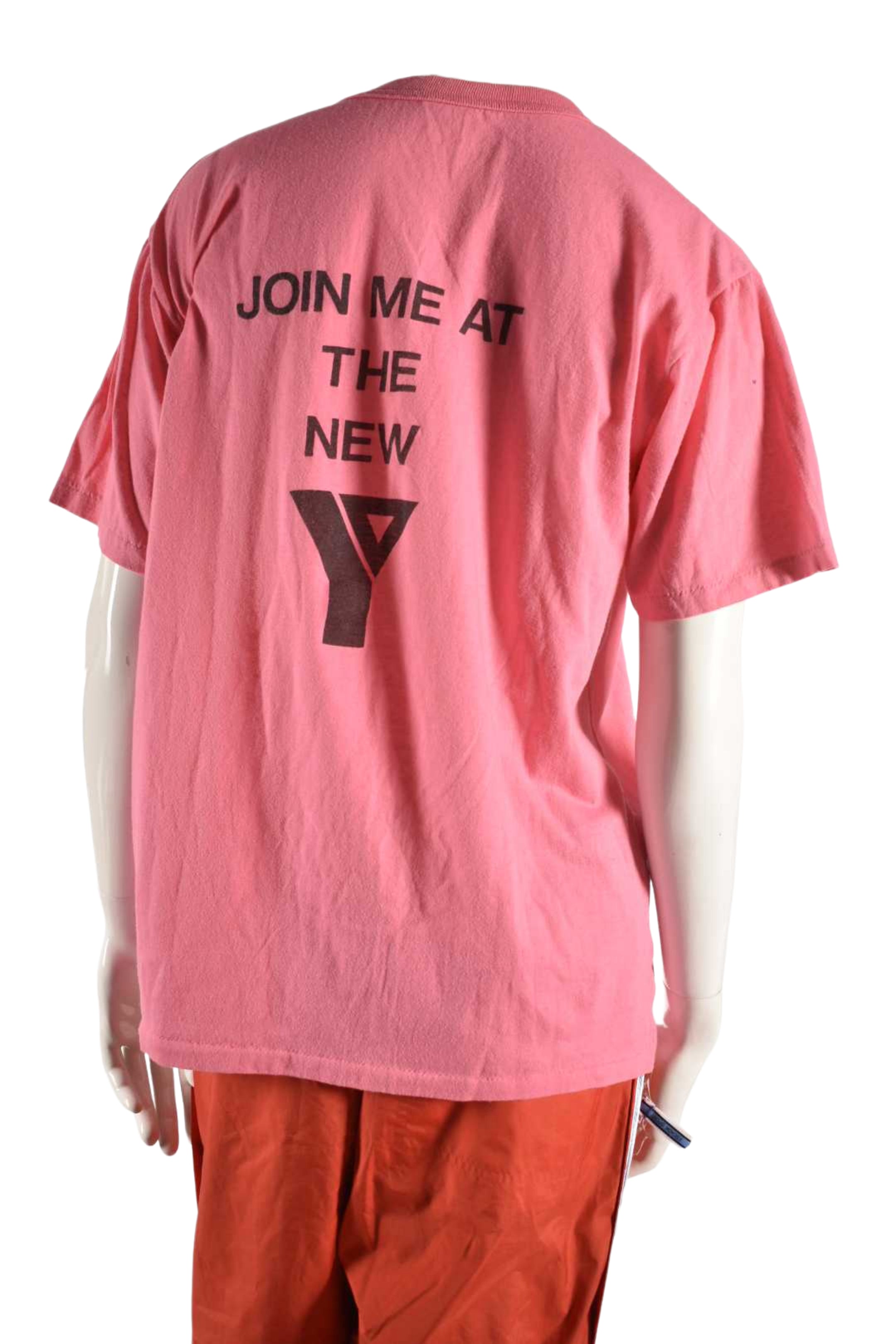 1980s YMCA Pink Post Modern Cotton Blend Tee Large