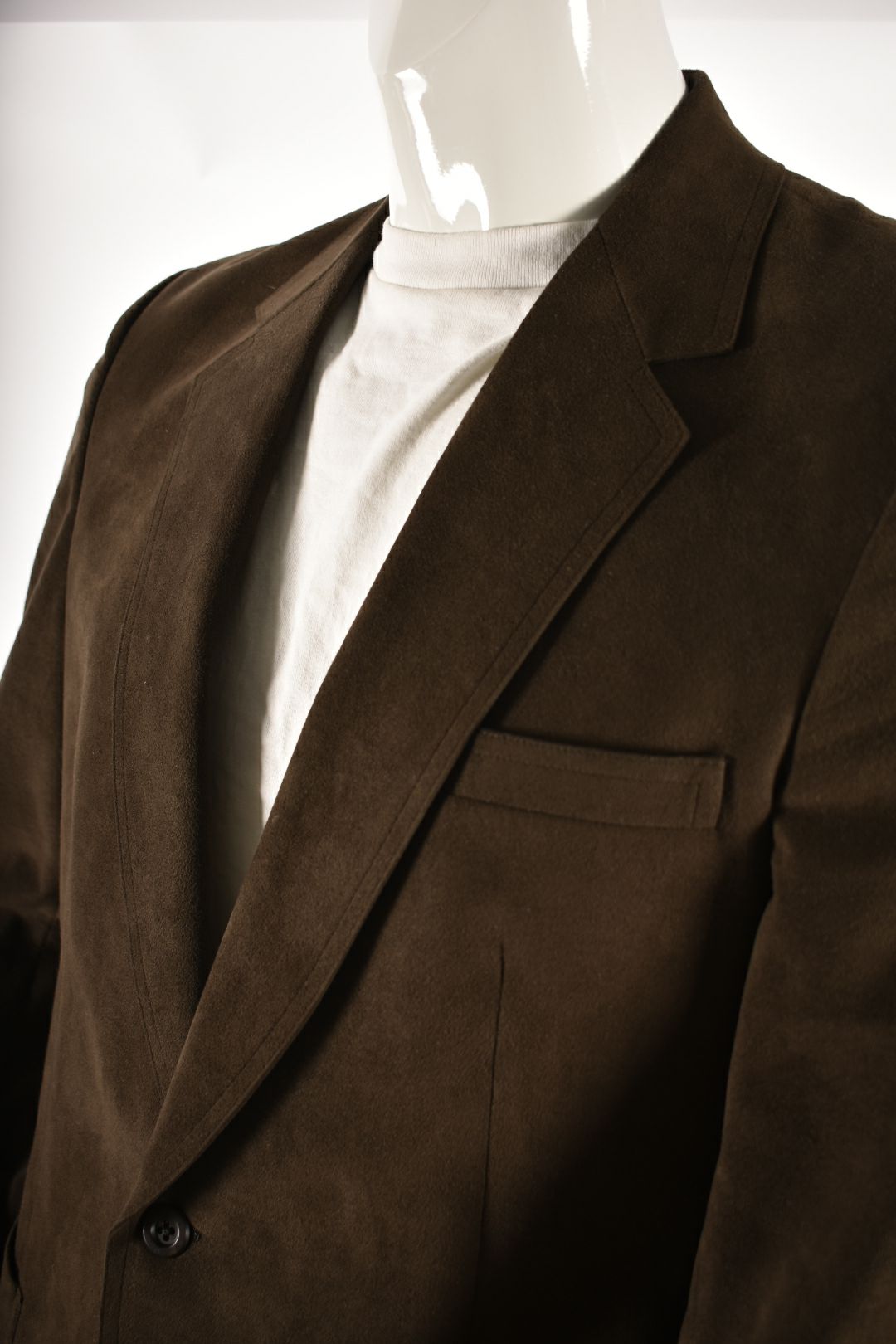 1970s HALSTON Brown Faux Suede Halsuede Blazer Unionmade USA 40R