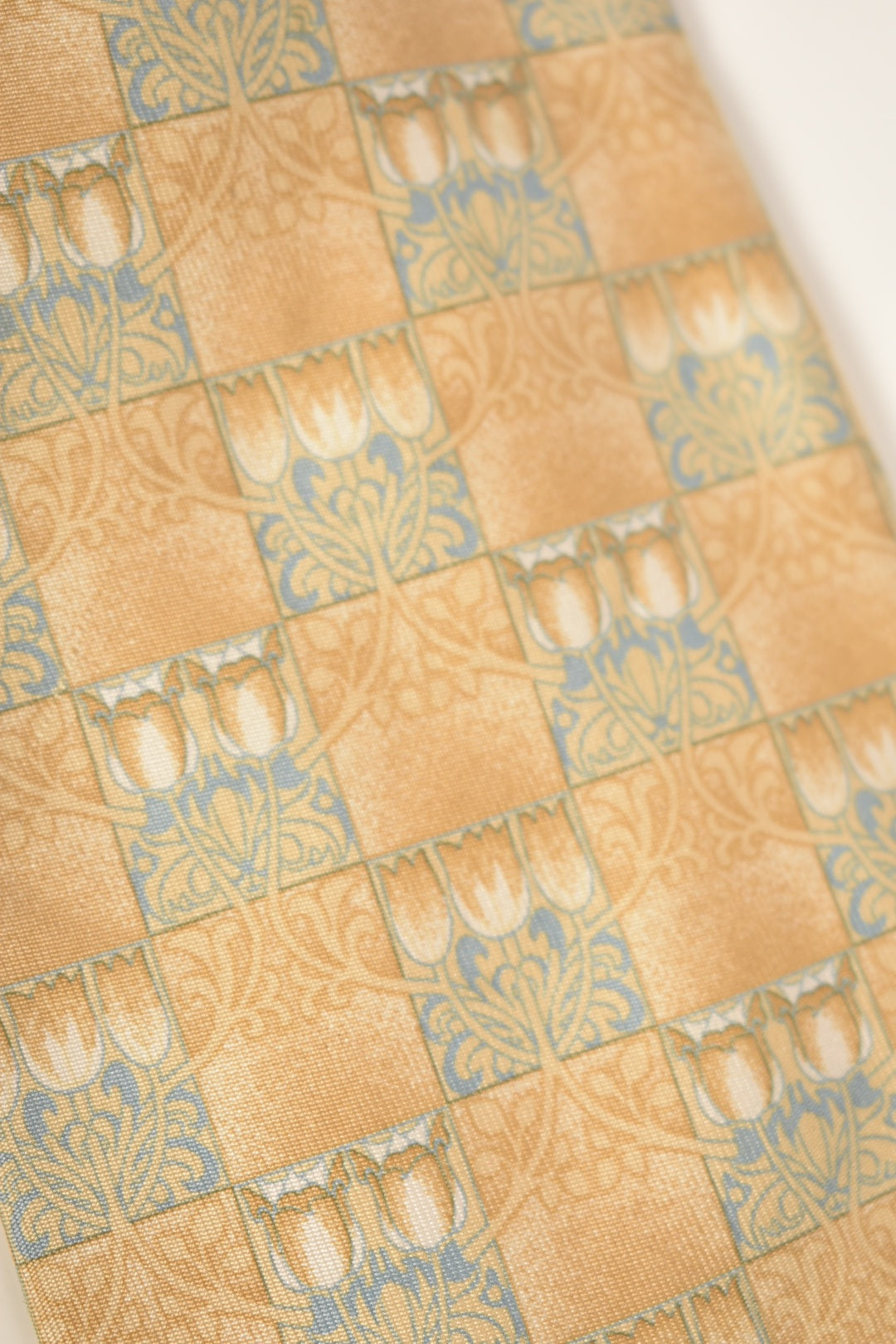 1990s CHLOE Yellow Blue Art Nouveau Floral Silk Tie France
