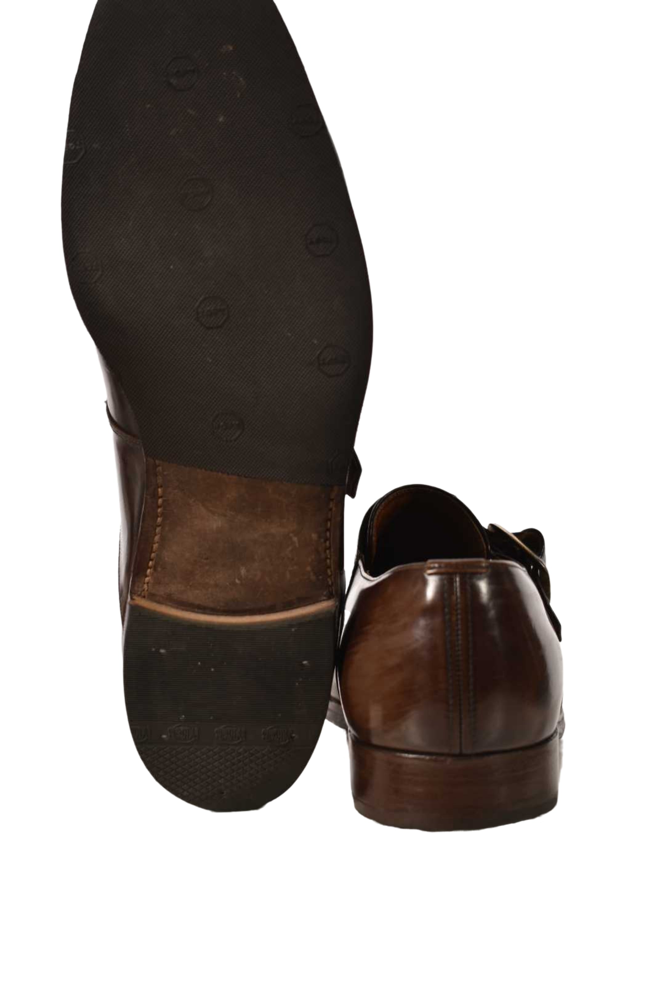 CHURCH'S Brown Calfskin Leather Westbury Monk Strap Dress Shoes 10US England