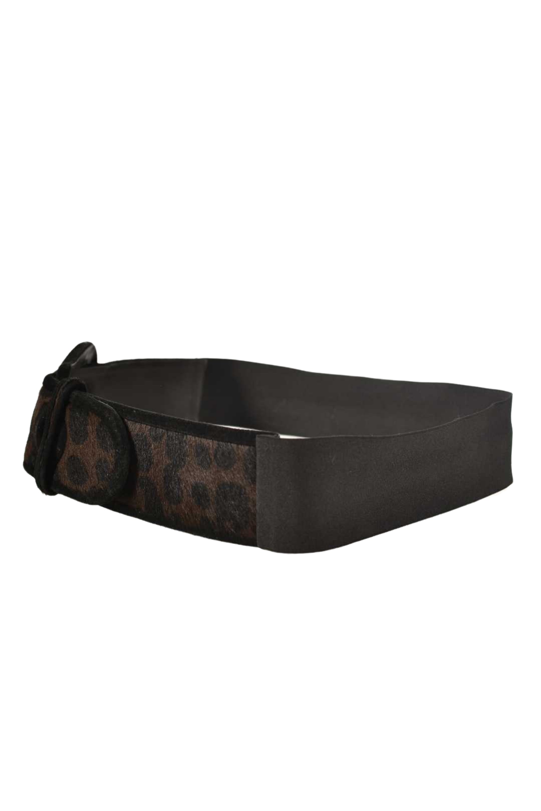 2000s SUZI ROHER Oversized Bugundy Cheetah Print Belt Large