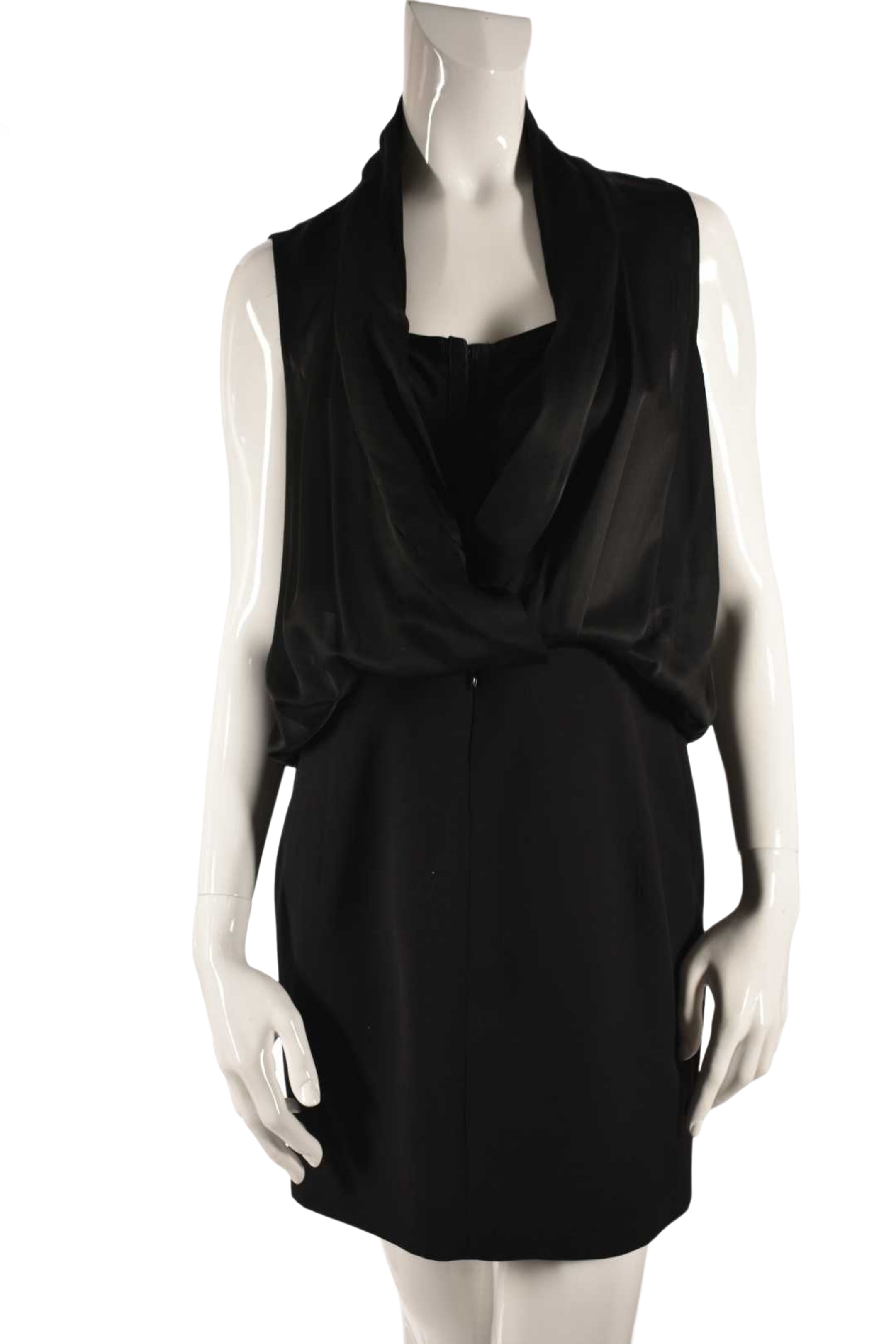 ALEXANDER WANG Black Wool Silk Mesh Bustier Fitted Dress 8US