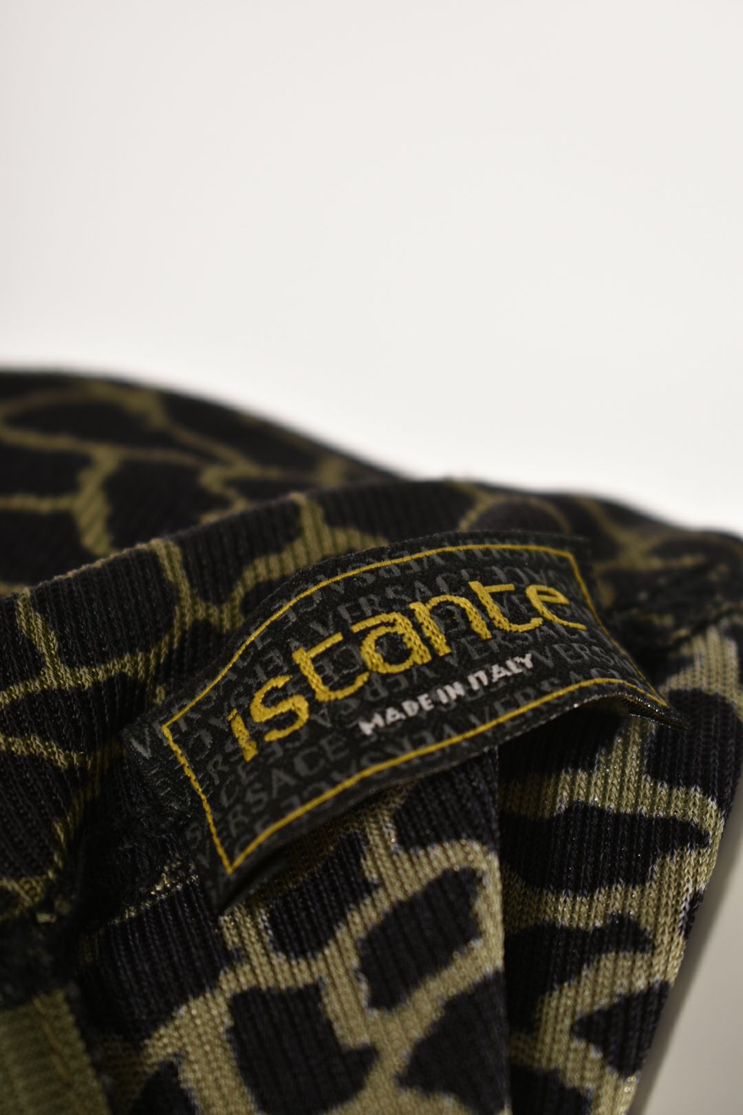 1990s ISTANTE Green Leopard Print Cropped Top Medium