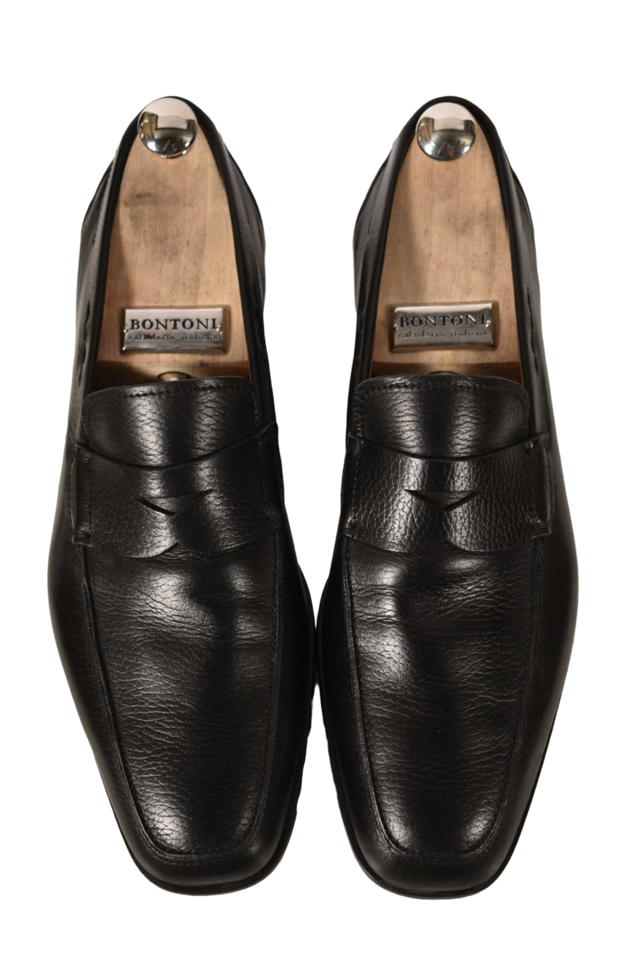 TOD'S Black Calfskin Leather Gommino Penny Loafer Slip On 10US Italy