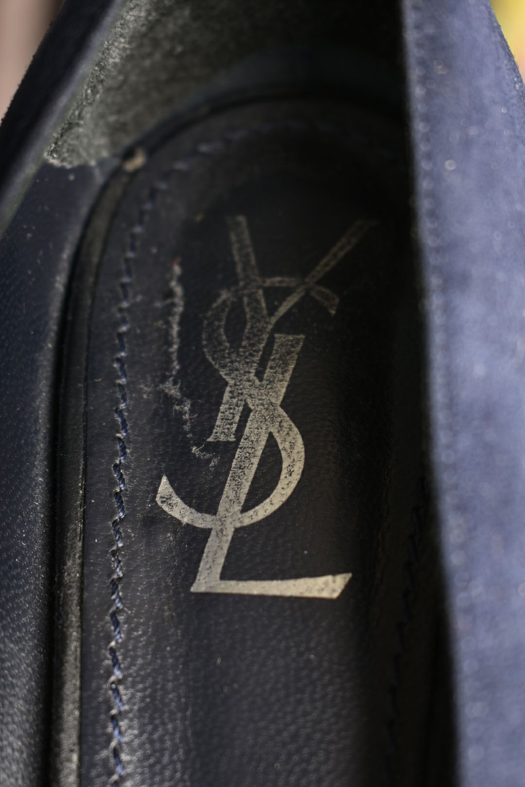 2000s YVES SAINT LAURENT Navy Suede Platform Stiletto Pumps 41EU 11US Italy