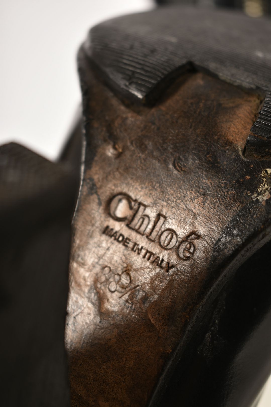 2010s CHLOE Black Leather Moto Heel Boots 38EU (8US) Italy