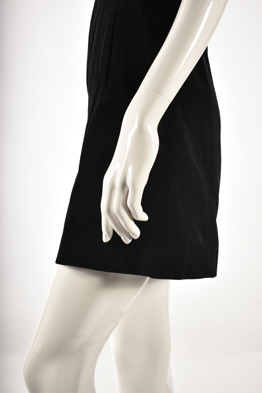 2000s THEORY Black Cotton Velvet Mini Dress 2US Small