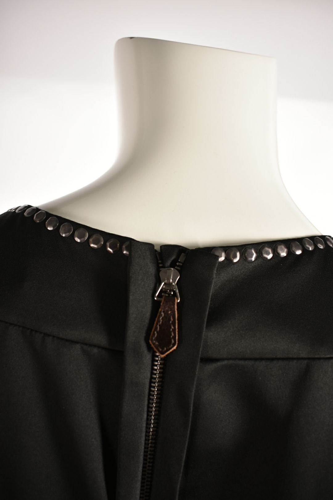 HUGO Black Cotton Contrast Metallic Stud Shift Dress 10US