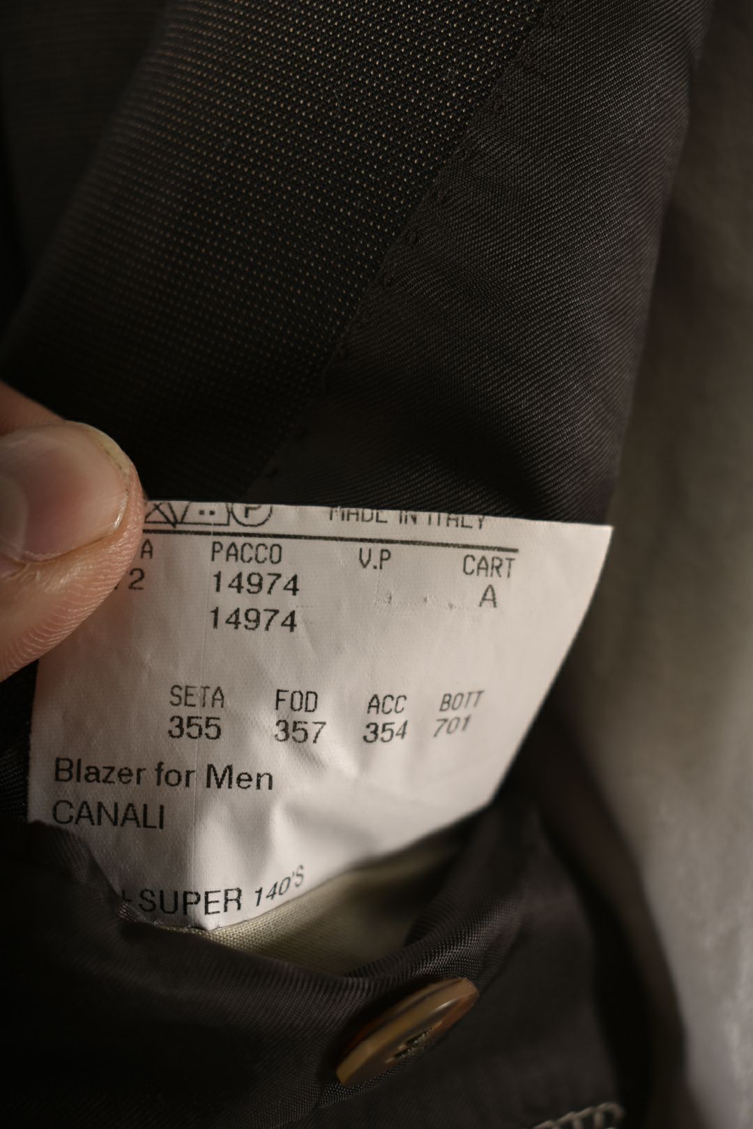 CANALI Brown Birdseye Super 140s Wool 2BTN Suit 54EU 44R