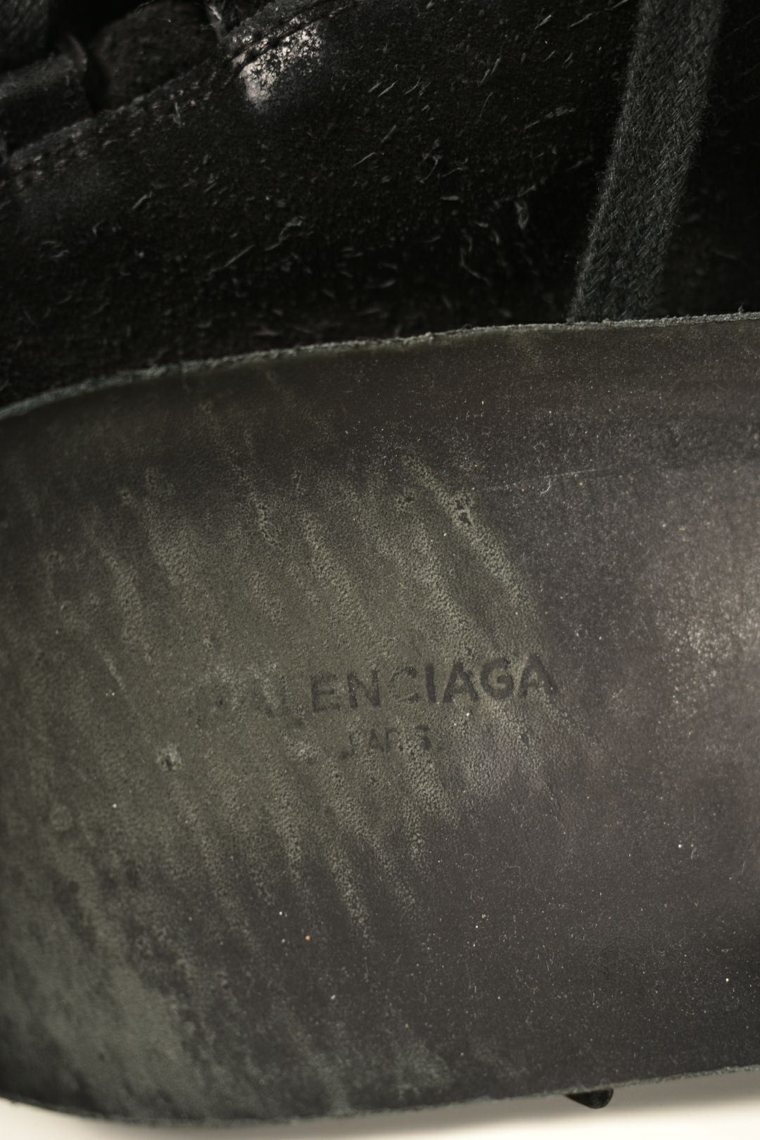 BALENCIAGA Black Leather Suede Arena High Top Sneaker 42EU 9US
