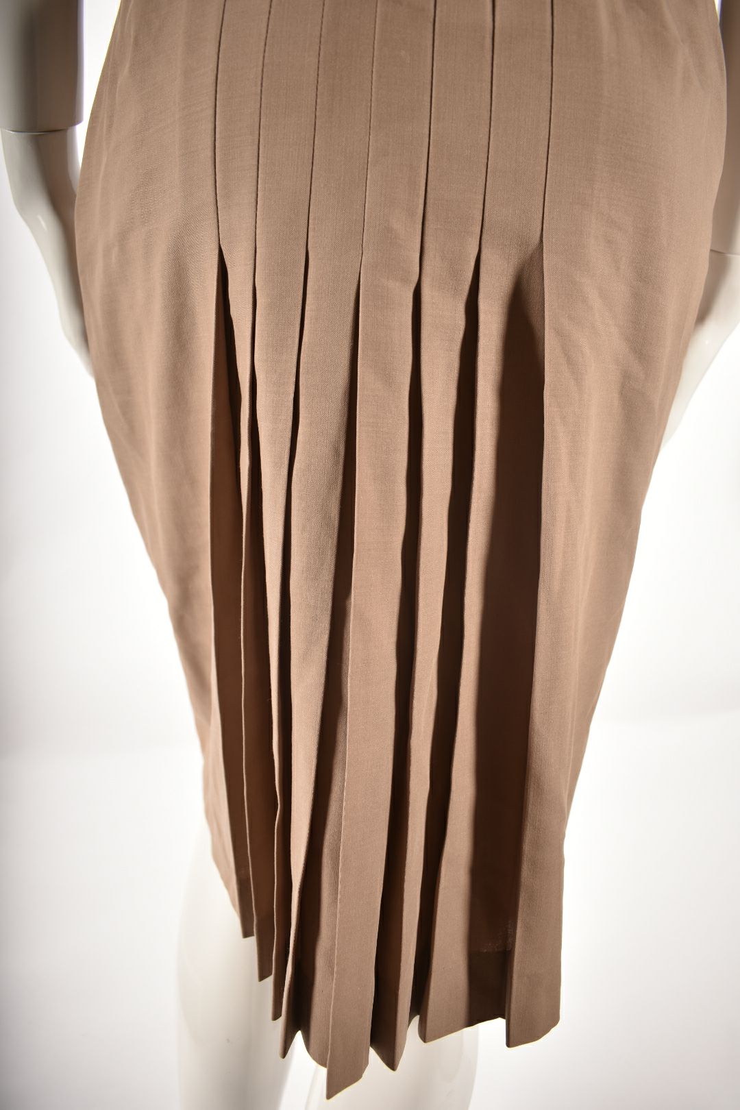 KT KIYOKO TAKASE Light Brown Wool Blend Back Pleat Pencil Skirt Small