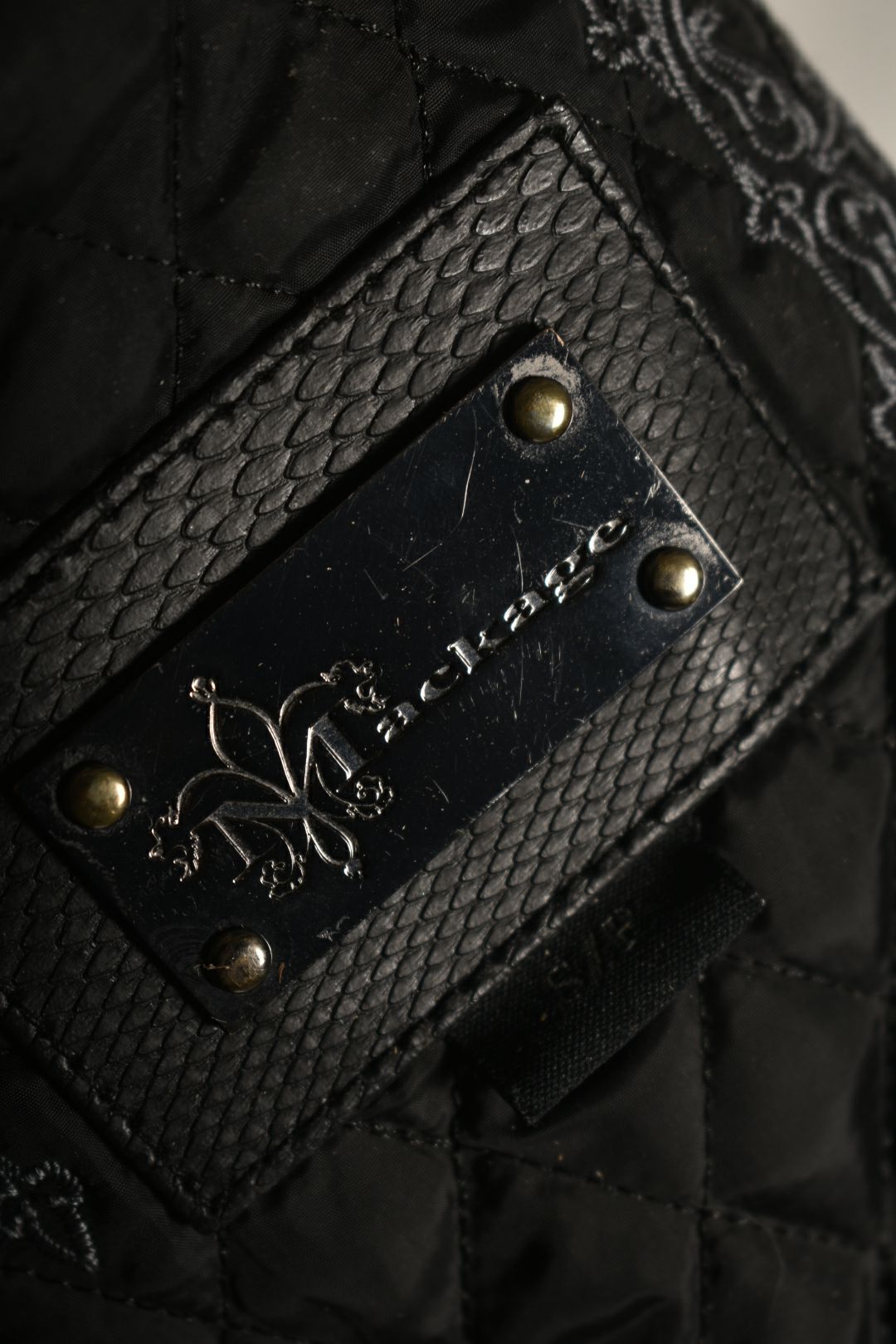 2010s MACKAGE Black Leather Moto Indie Sleeze Jacket Small