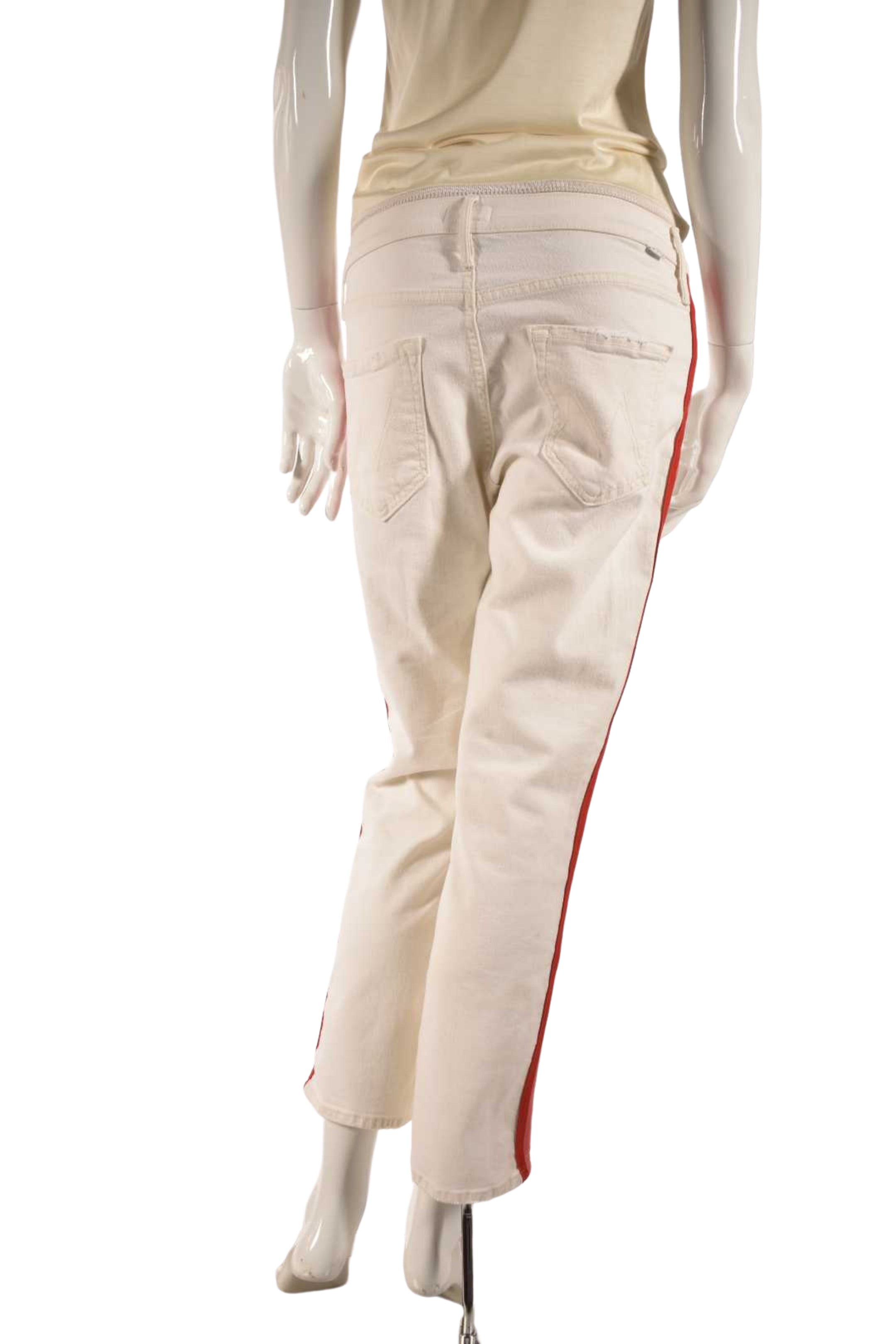 MOTHER White Pink Side Stripe Midrise Dazzler Crop Denim 29W USA