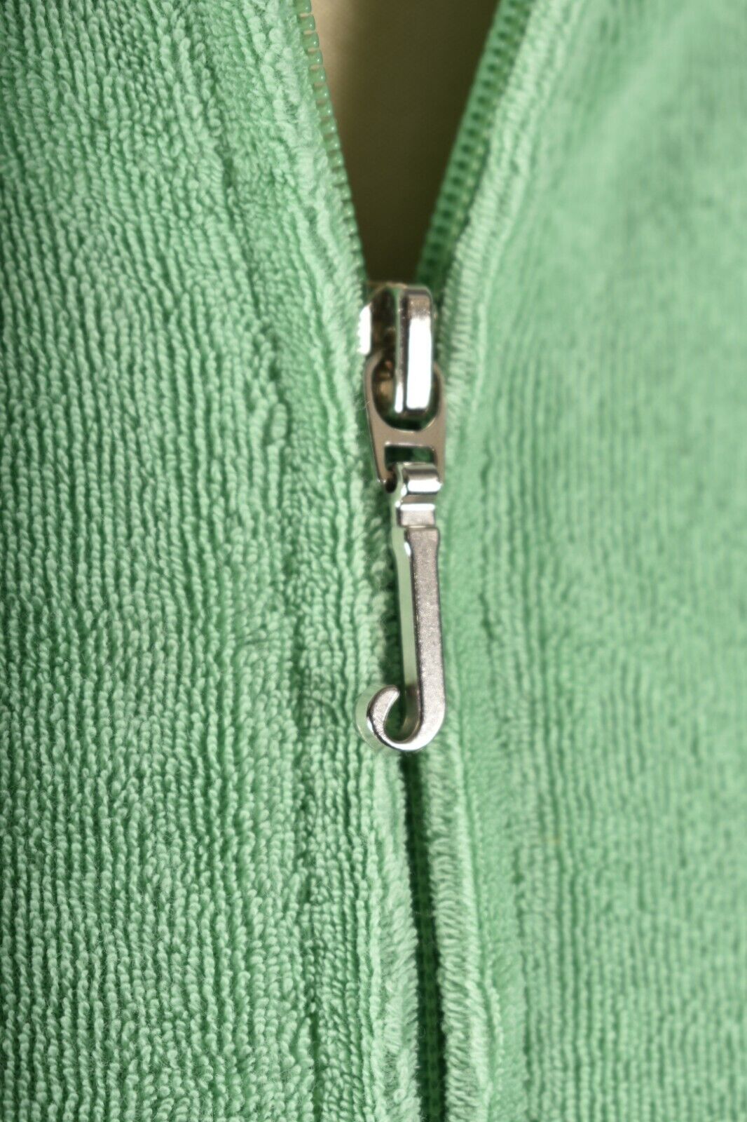 2000s Y2K JUICY COUTURE Green Cotton Terry Hooded Zip Beach Mini Dress Medium