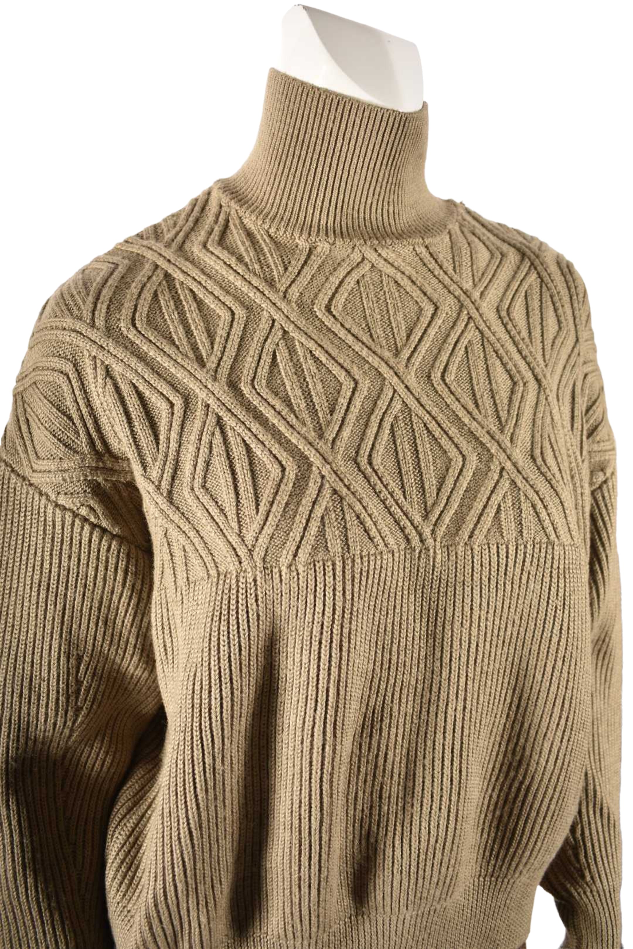 SPORTMAX Beige Taupe Wool Oversized Cable Knit Sweater Medium