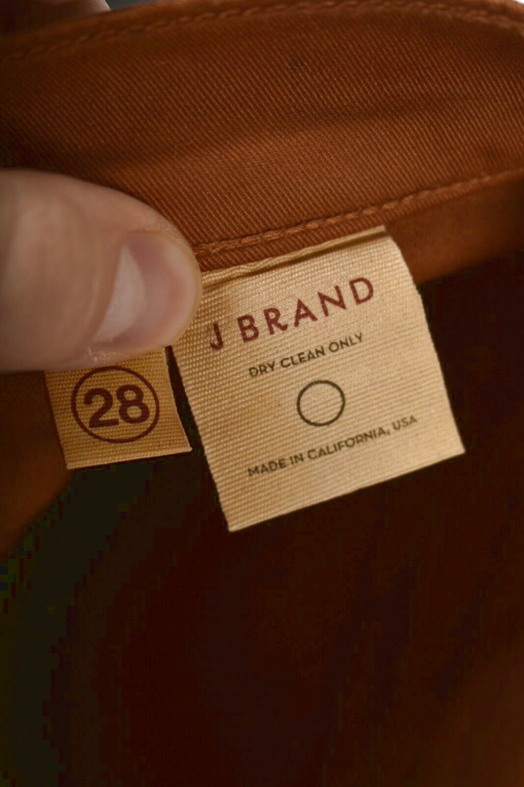 NWT J.BRAND Brown Waxed Japanese Cotton Stretch Low Rise Skinny Jeans 28x32 USA