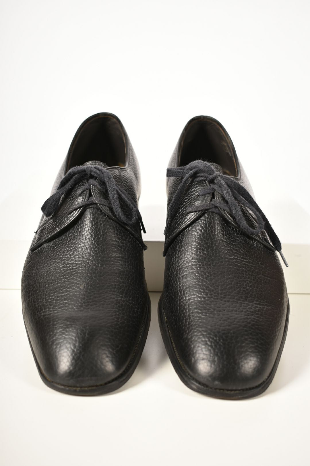 1970s CHURCH'S Black Pebbled Ranch Oxhide Leather Oxford Shoes 11US England