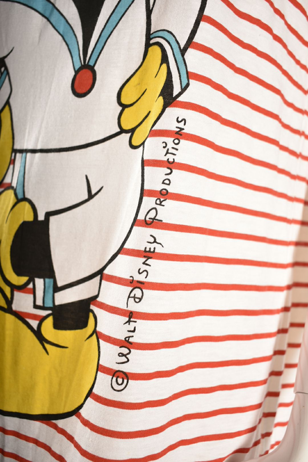 1980s EUREKA Red White Stripe Sailor Mickey Mouse Tee Medium