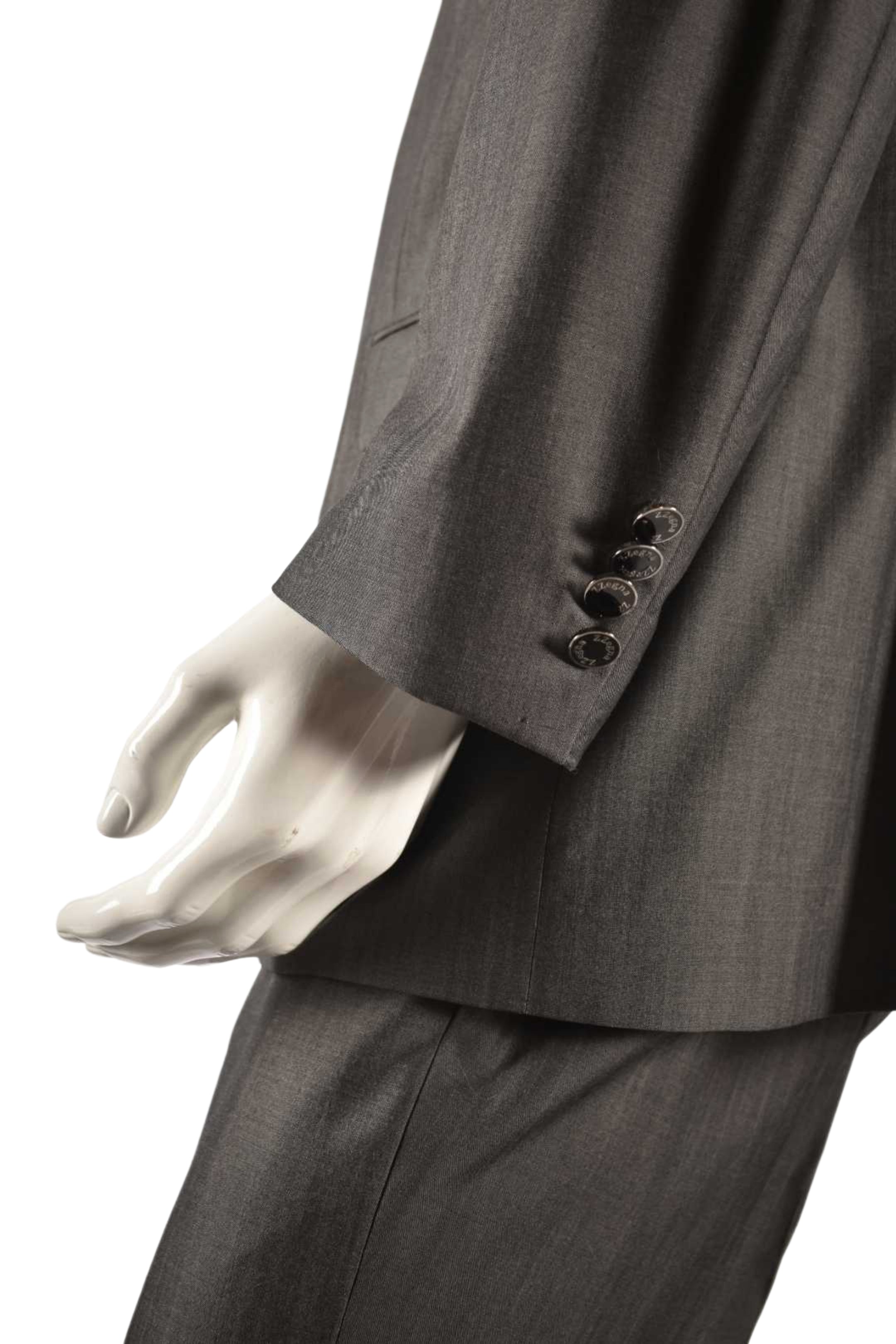 Z ZEGNA Charcoal Grey Peak Lapel Fine Wool Suit 54EU 44R