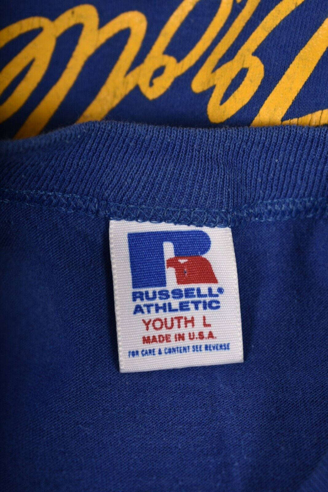 1988 HARLEM GLOBETROTTERS Blue Russell Athletics World Tour T-Shirt USA
