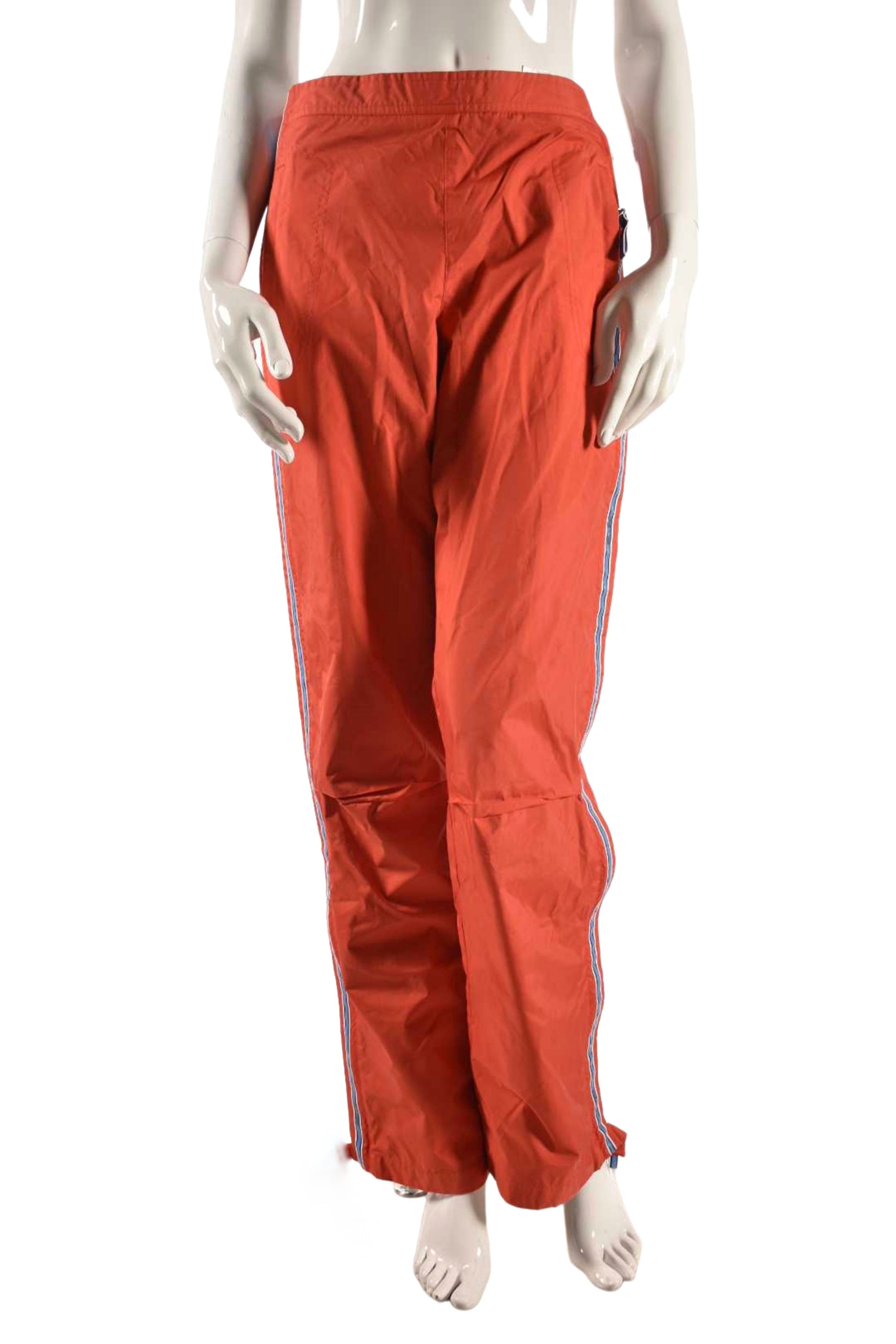 2000s ESCADA SPORT Orange Poly Full Zip Tearaway Pants 34EU Small