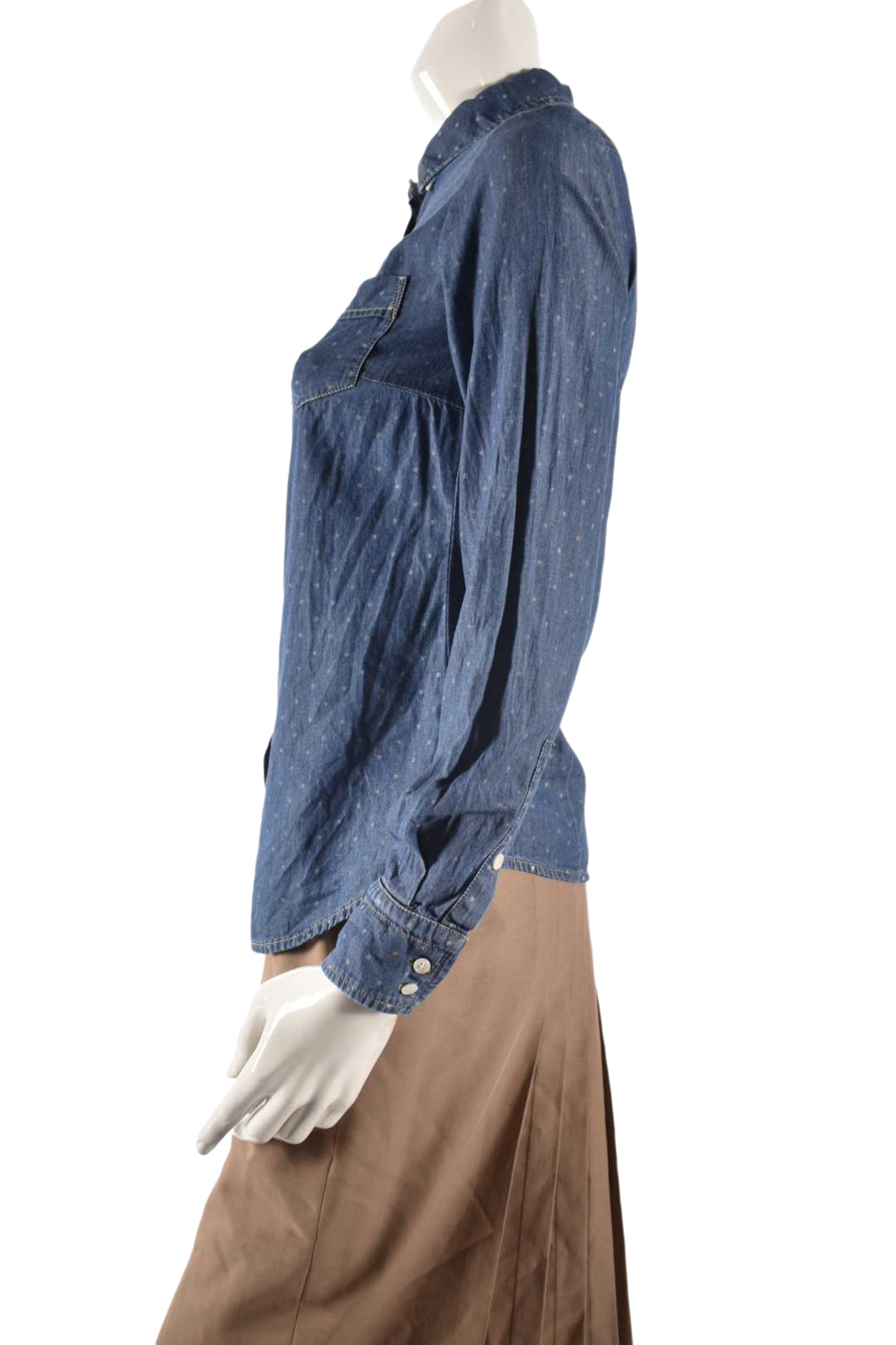 WEEKEND MAX MARA Blue Chambray Star Print Blouse Small