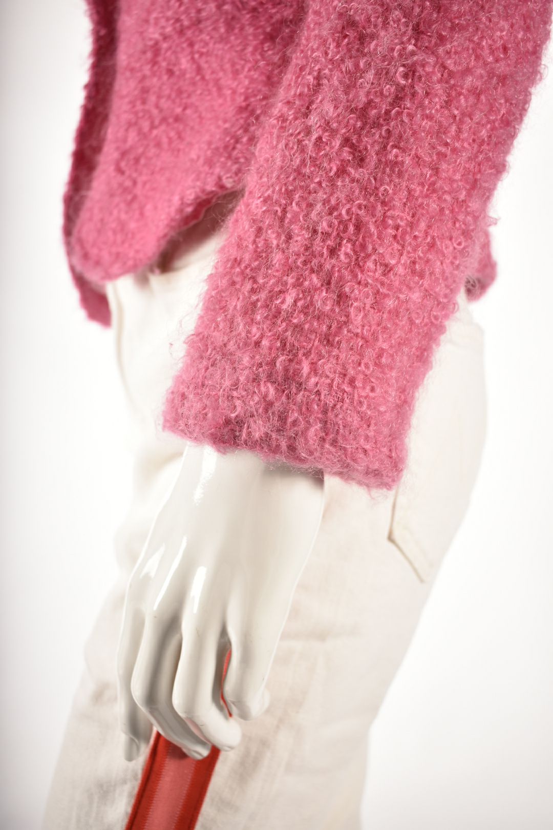 2000s MILLY Pink Curly Mohair Wool Preppy Blazer 6US