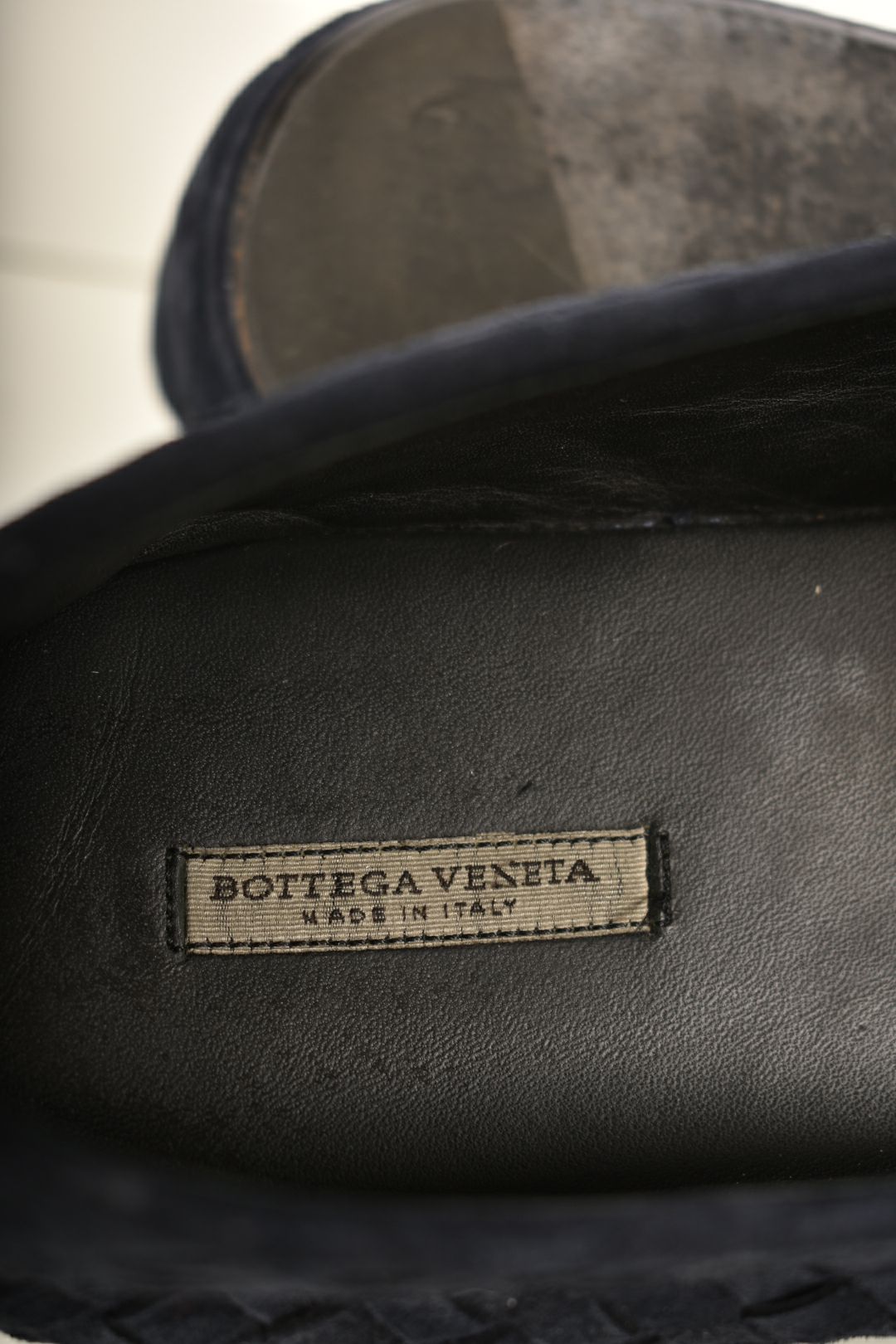 BOTTEGA VENETA Navy Suede Intrecciato Loafers 43EU 10US