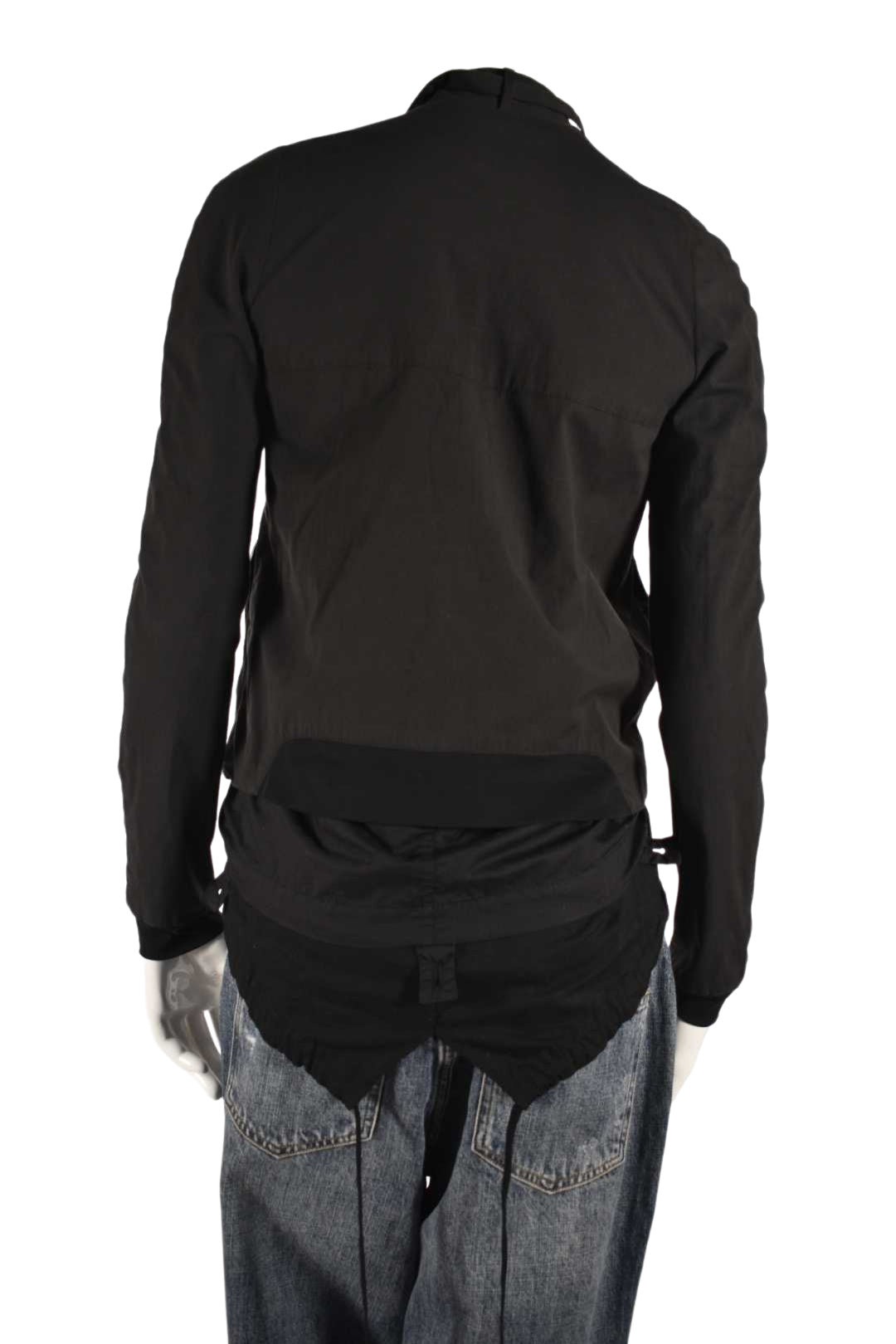2000 HELMUT LANG Black Cotton Poplin Moto Tech Jacket Bomber Small USA