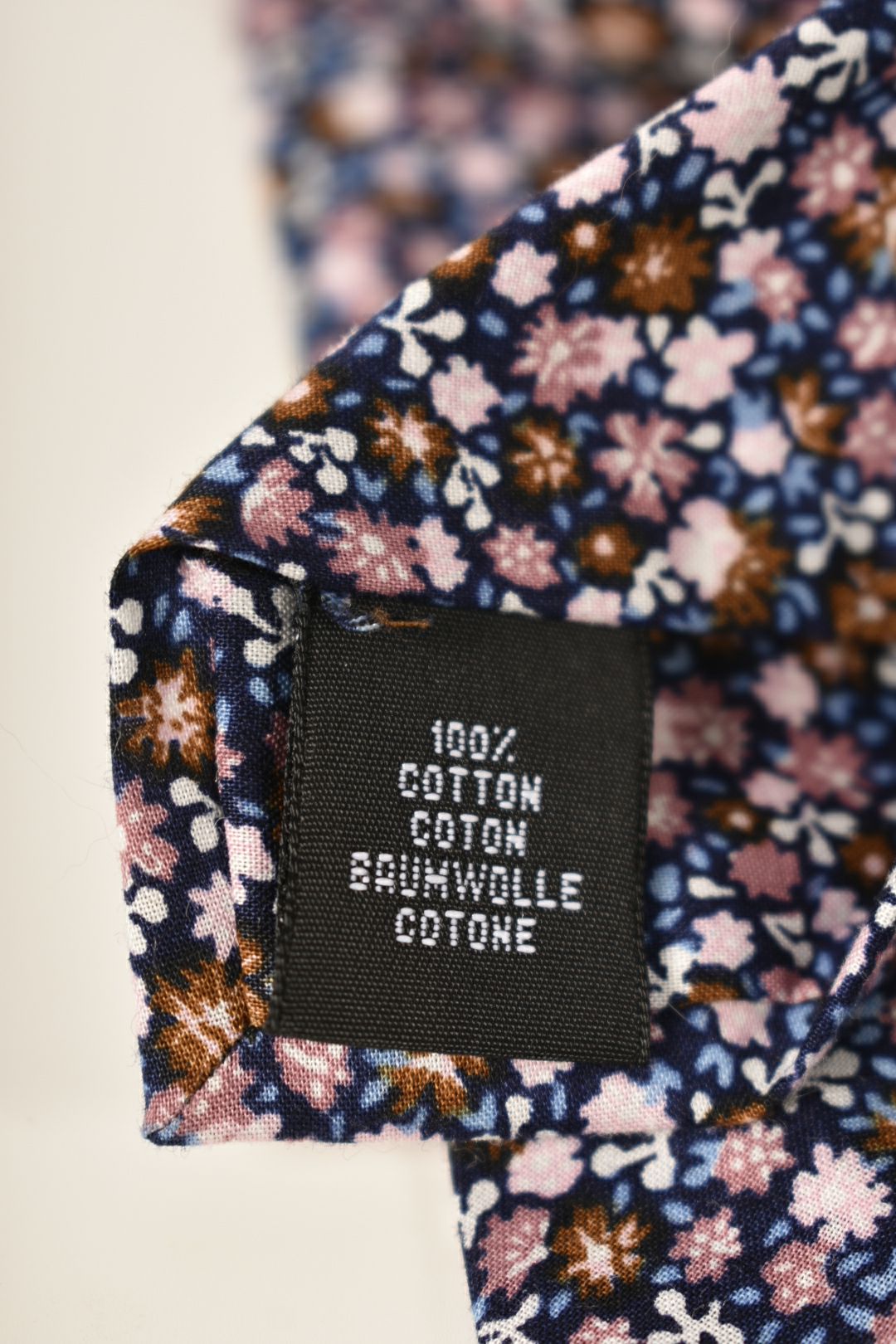 PAUL SMITH Blue Pink Floral Cotton Summer Tie Italy