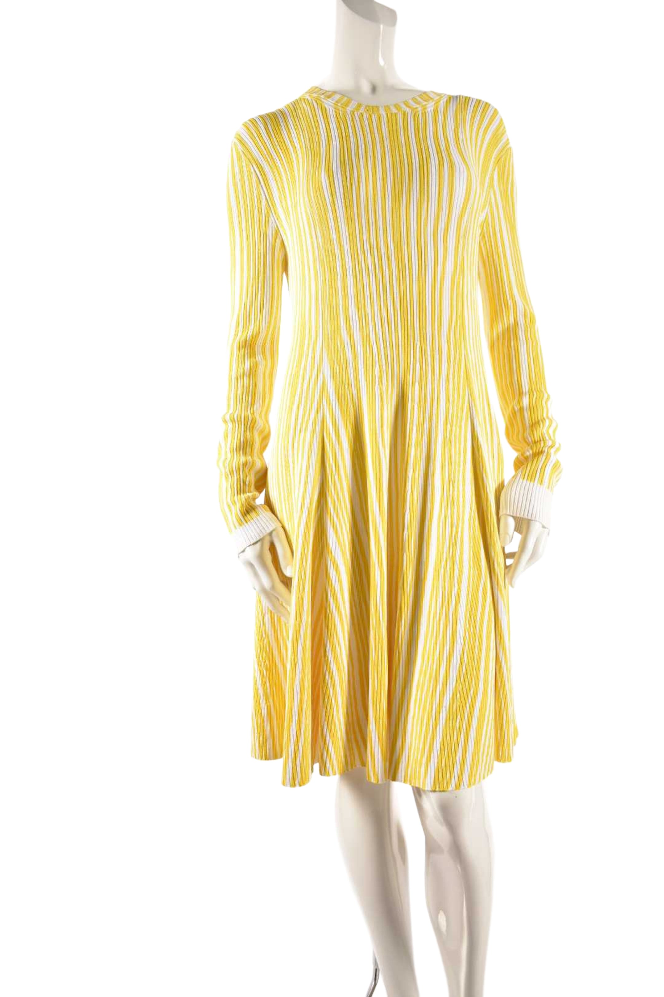 2018 CALVIN KLEIN 205W39NYC Yellow Viscose Knit Dress XS