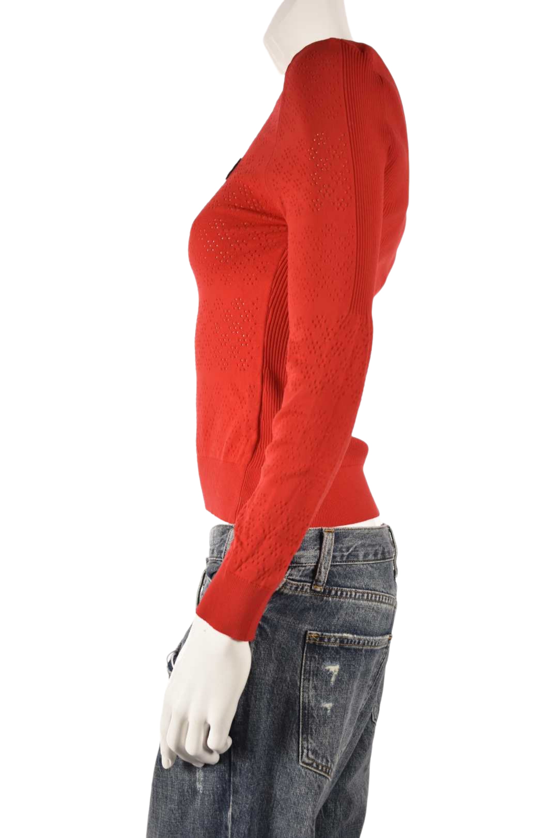 MERYLL ROGGE Red Bodycon Tech Lace Daisy Top Medium