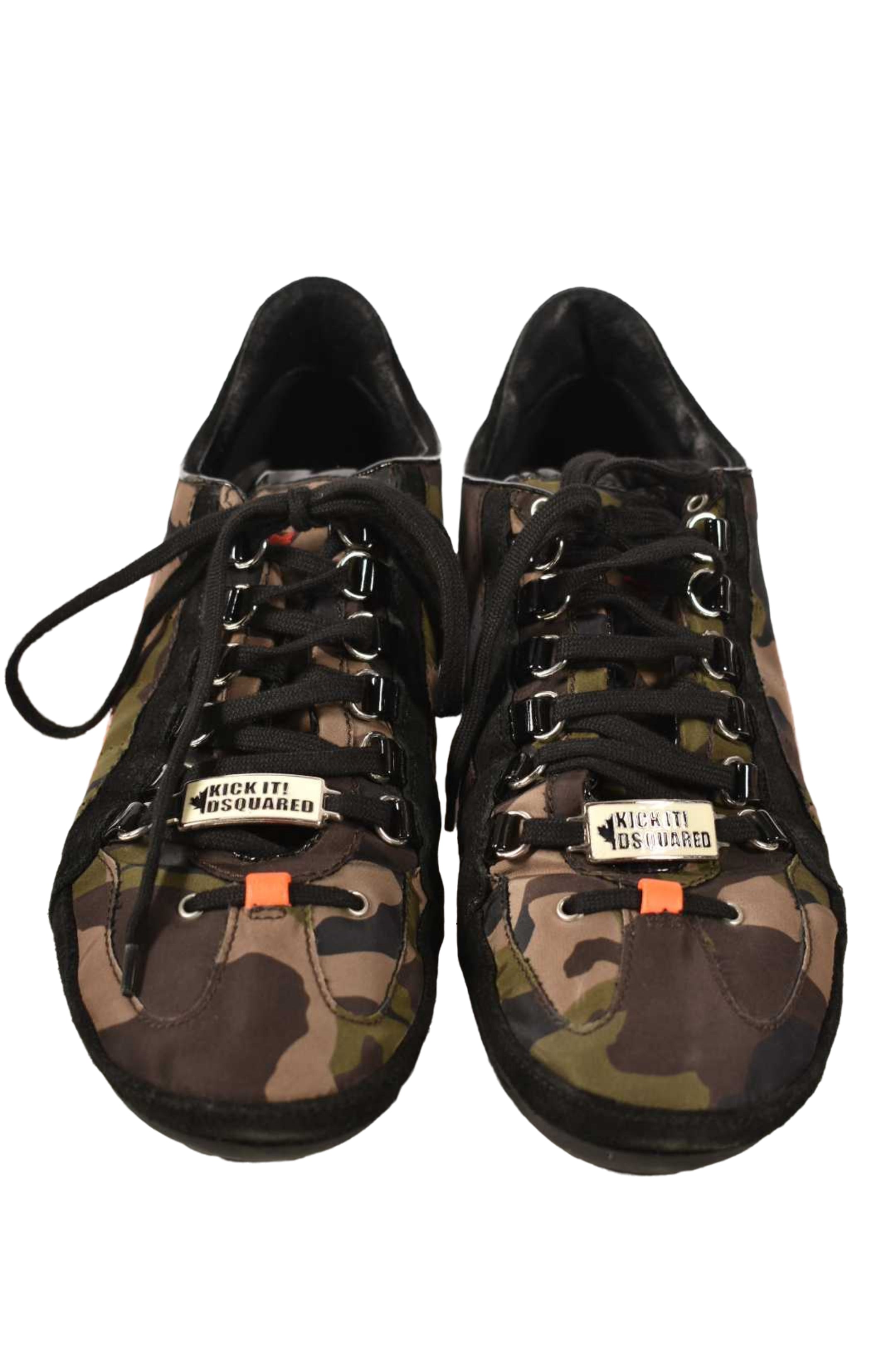 DSQUARED2 Olive Green Black Nylon Camo Tech Sneaker 9.5US Italy