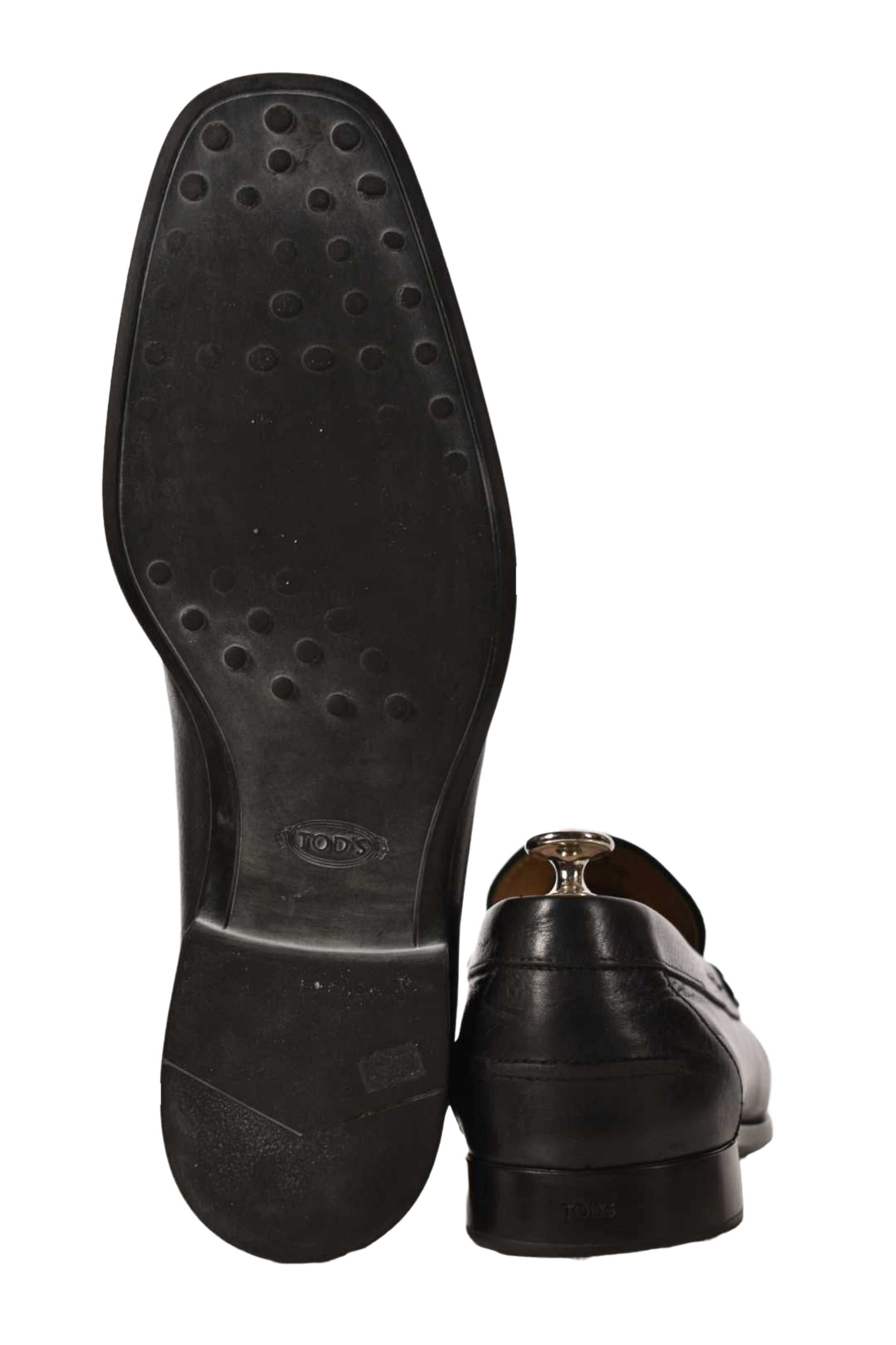 TOD'S Black Calfskin Leather Gommino Penny Loafer Slip On 10US Italy