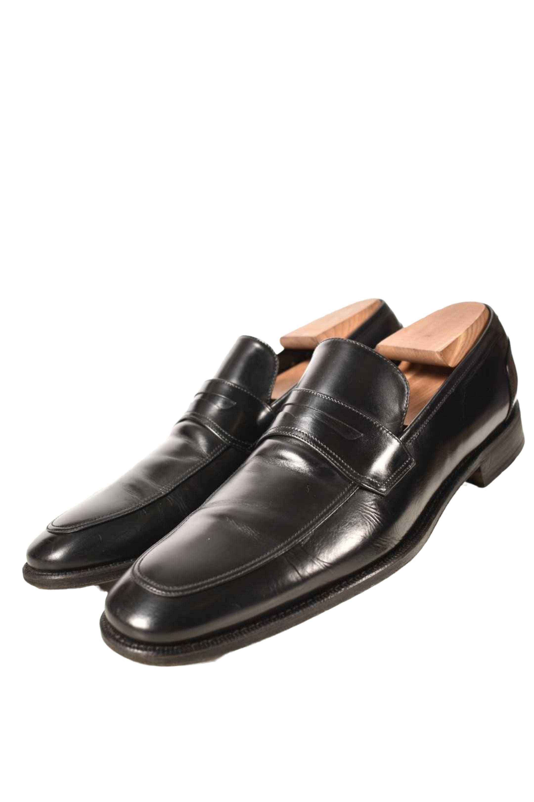 SALVATORE FERRAGAMO Black Calfskin Leather Penny Loafer 8US Italy