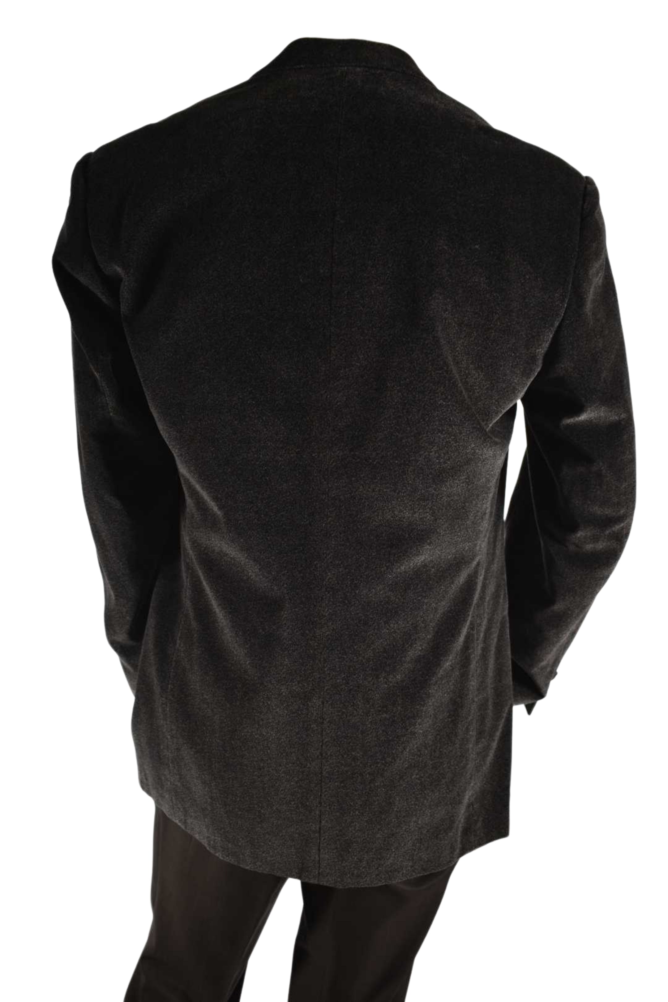 1990s ISTANTE Charcoal Grey Galaxy Cotton Velvet 3BTN Blazer 44T