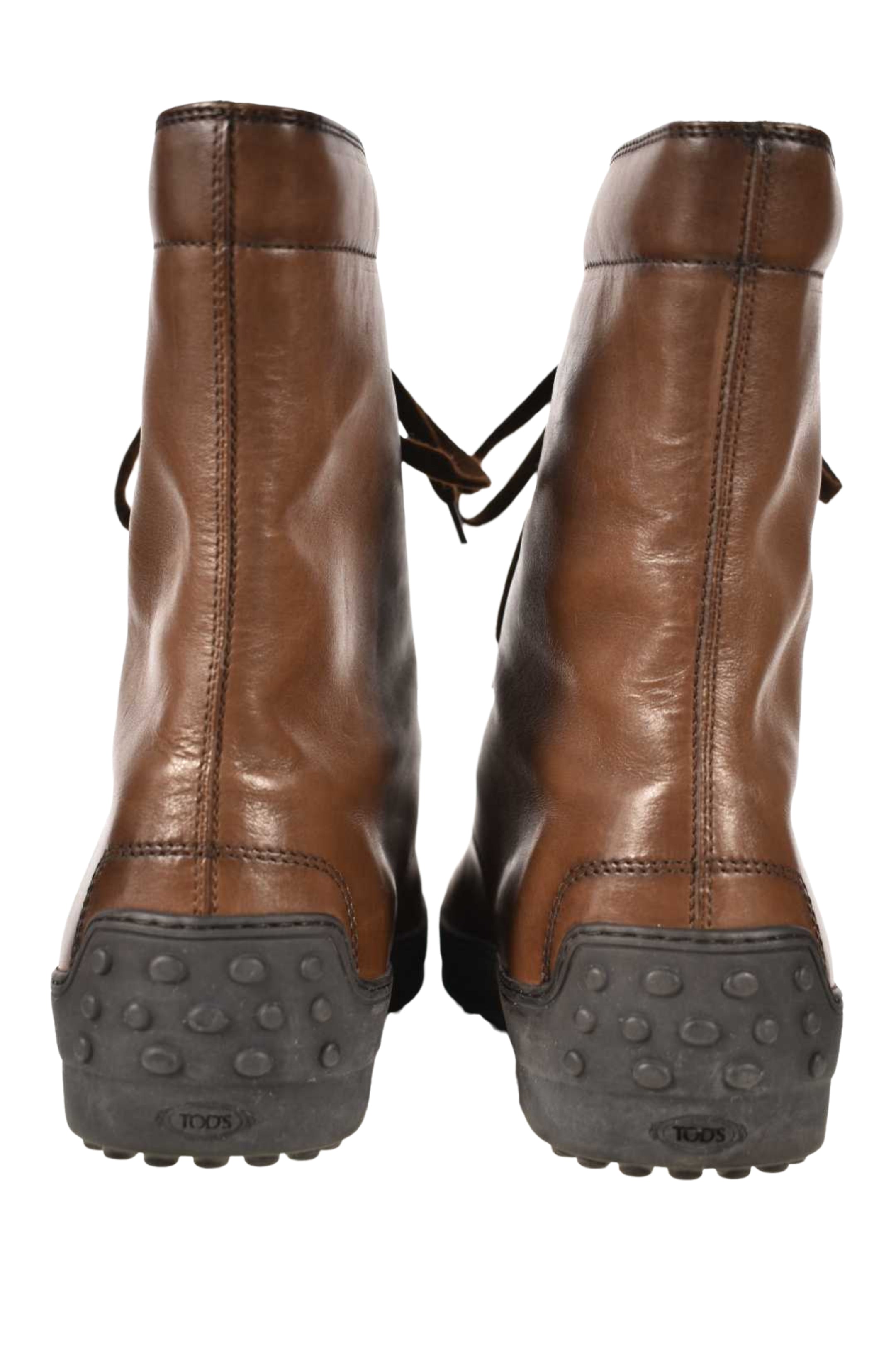 TOD'S Brown Calfskin Leather Winter Gommino Boot 9.5US Italy