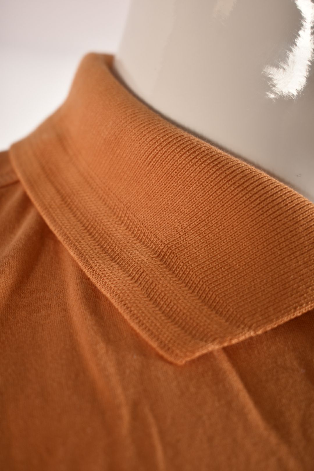 ERMENEGILDO ZEGNA Orange Smooth Cotton Ribbed Colar Polo Shirt XXL 56EU
