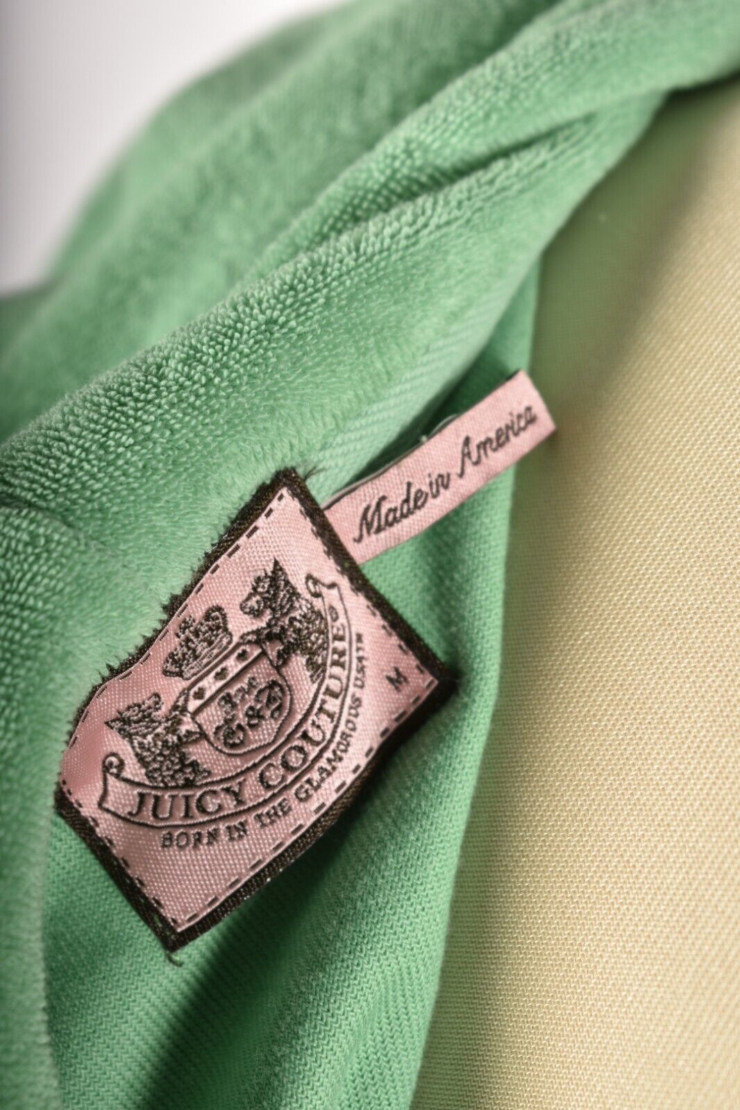 2000s Y2K JUICY COUTURE Green Cotton Terry Hooded Zip Beach Mini Dress Medium