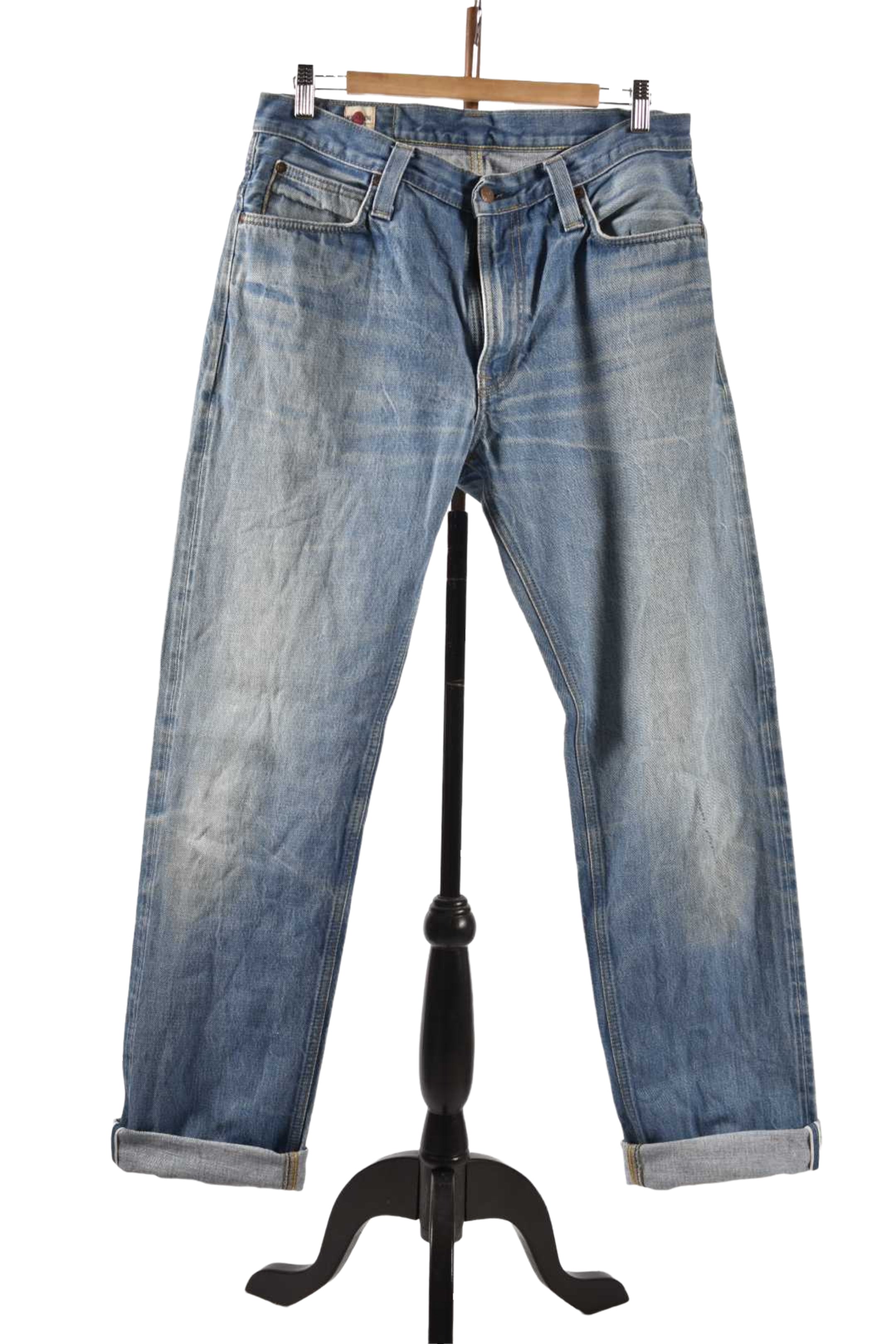 BIG JOHN Medium Blue Kojima Selvedge Denim Jeans 34" Japan