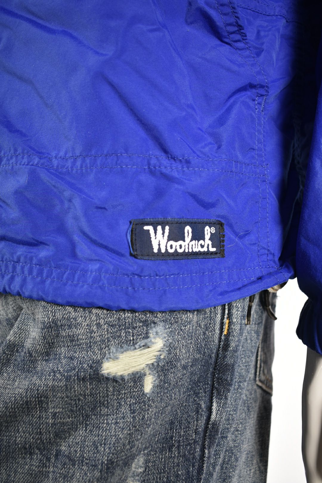 1980s WOOLRICH Blue Nylon Zip Pullover Windbreaker Small