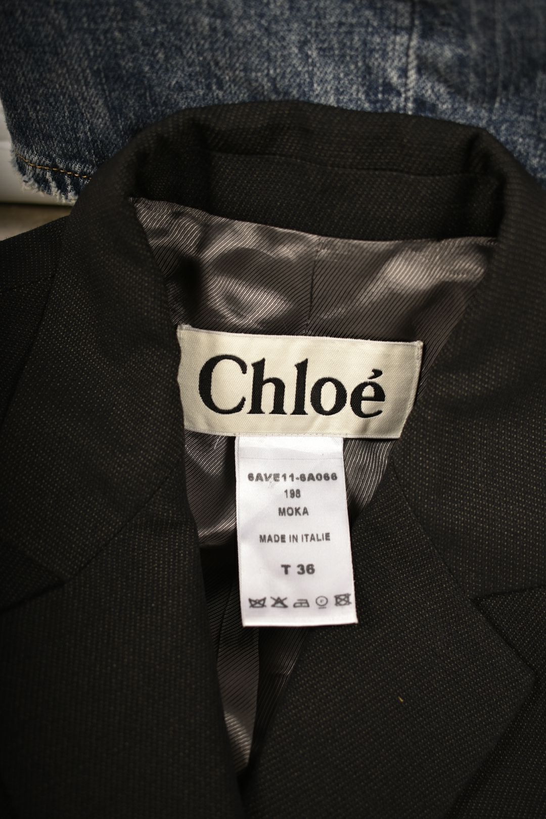 2006 CHLOE Brown Birdseye Wool Silk Phoebe Philo Blazer 36EU