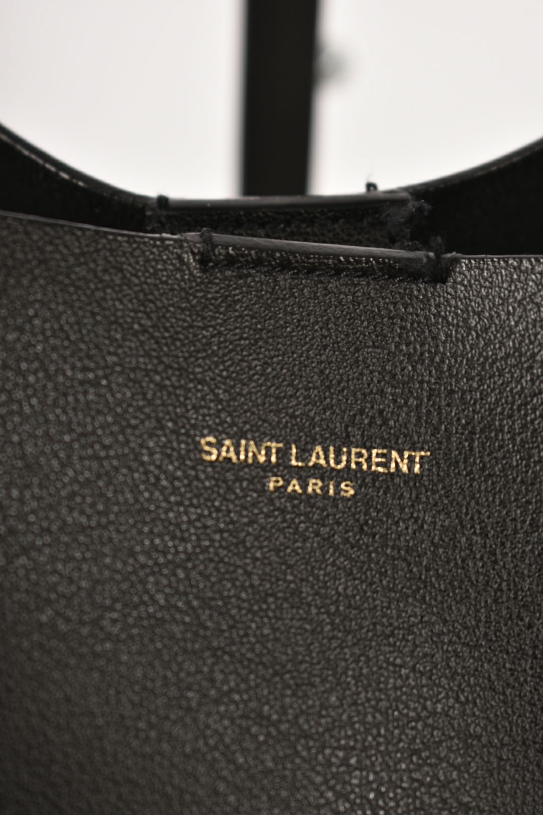 SAINT LAURENT Black Calfskin Leather Shopper Tote Italy
