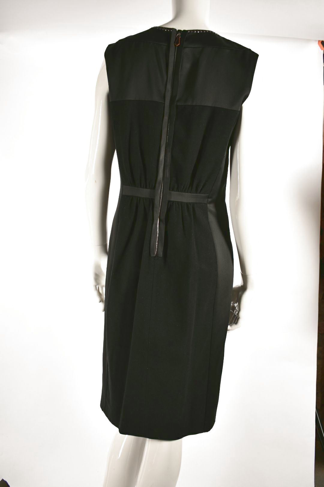 HUGO Black Cotton Contrast Metallic Stud Shift Dress 10US