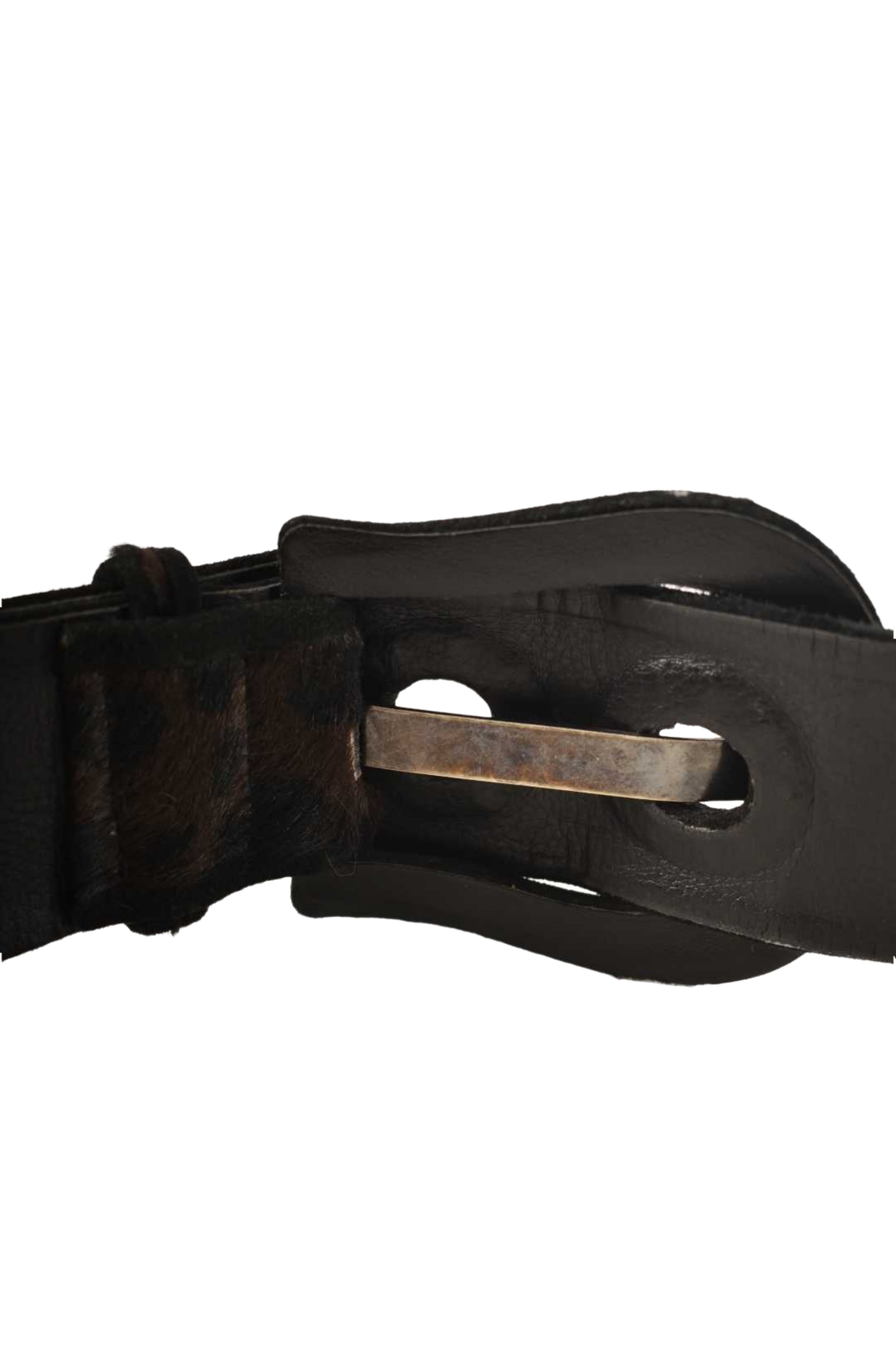 2000s SUZI ROHER Oversized Bugundy Cheetah Print Belt Large