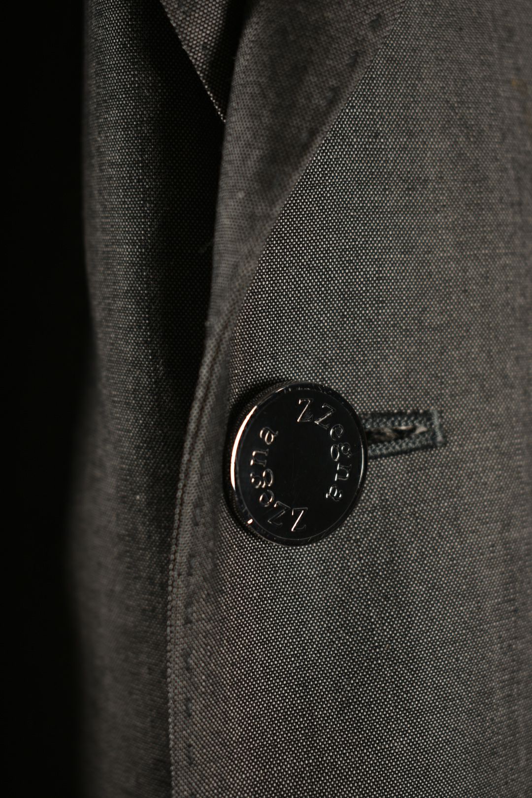 Z ZEGNA Charcoal Grey Peak Lapel Fine Wool Suit 54EU 44R