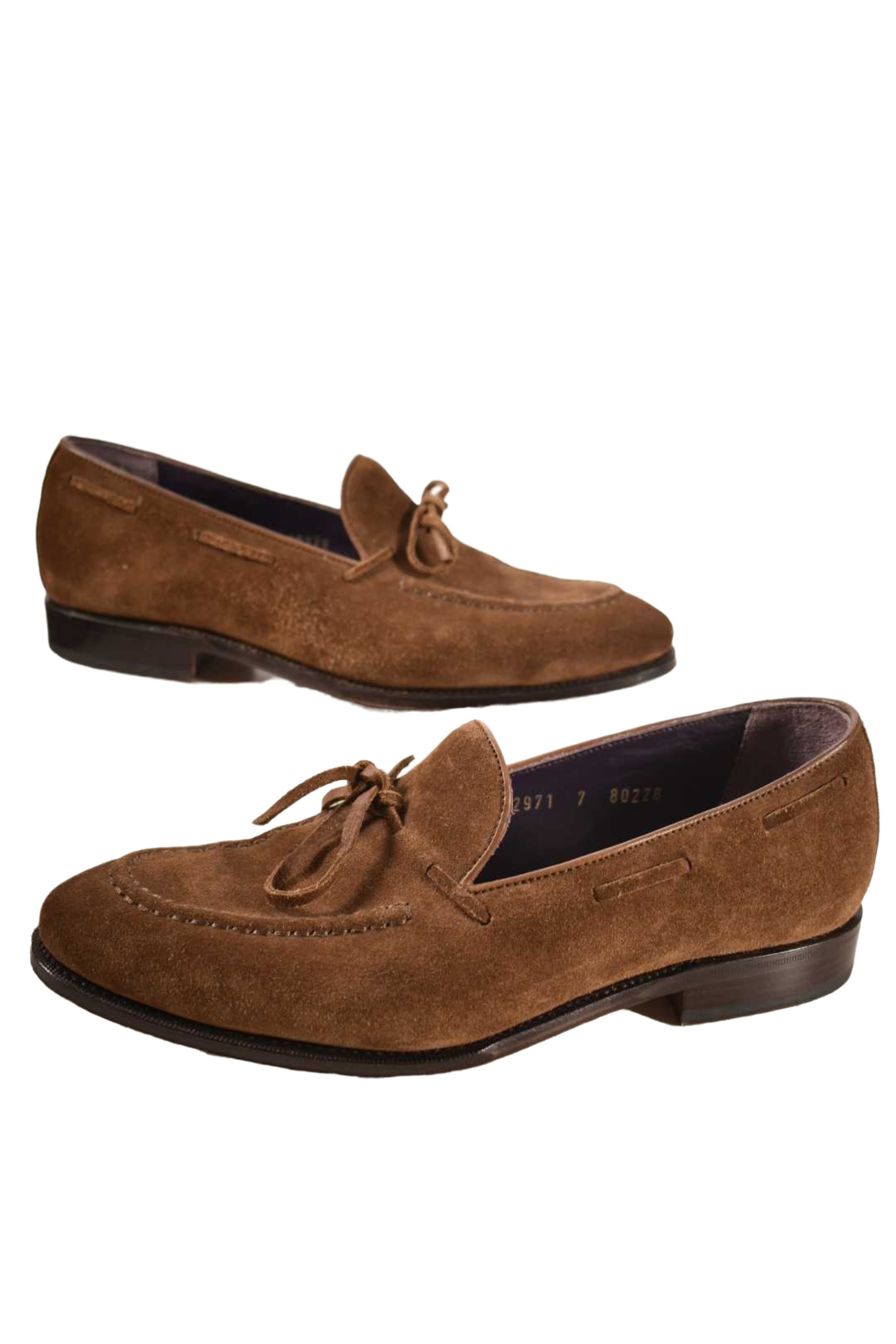 CARMINA Medium Brown Suede Tassel Loafers 7EU 8US Spain