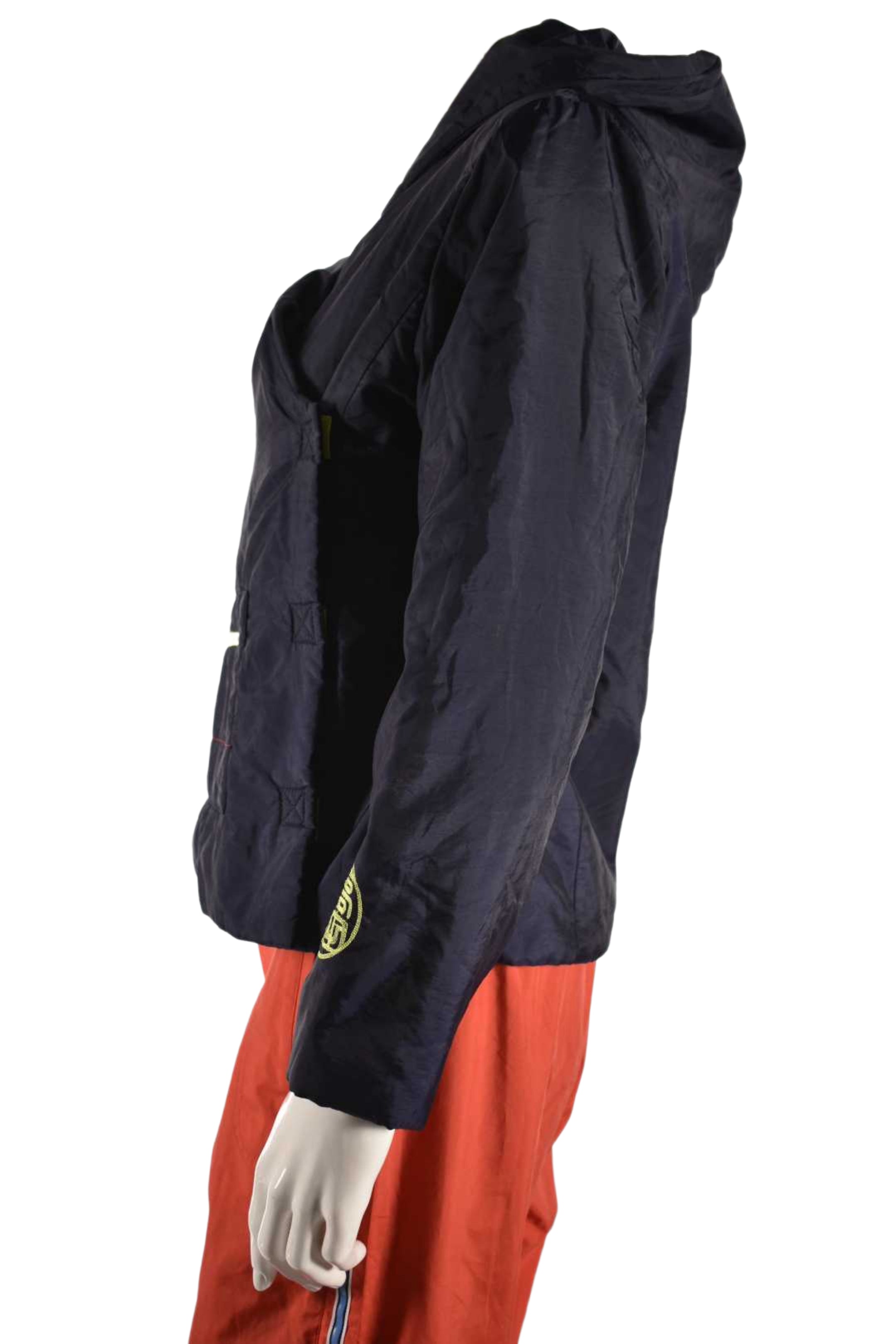 1990s KENZO JUNGLE Navy Nylon Crossbody Anorak Jacket Small